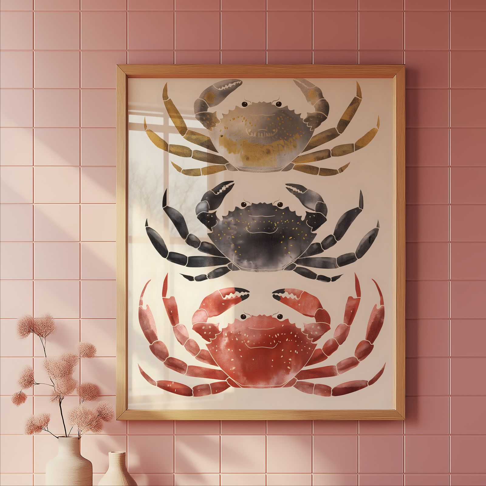 Charming Crabs shown in a room — tile mockup