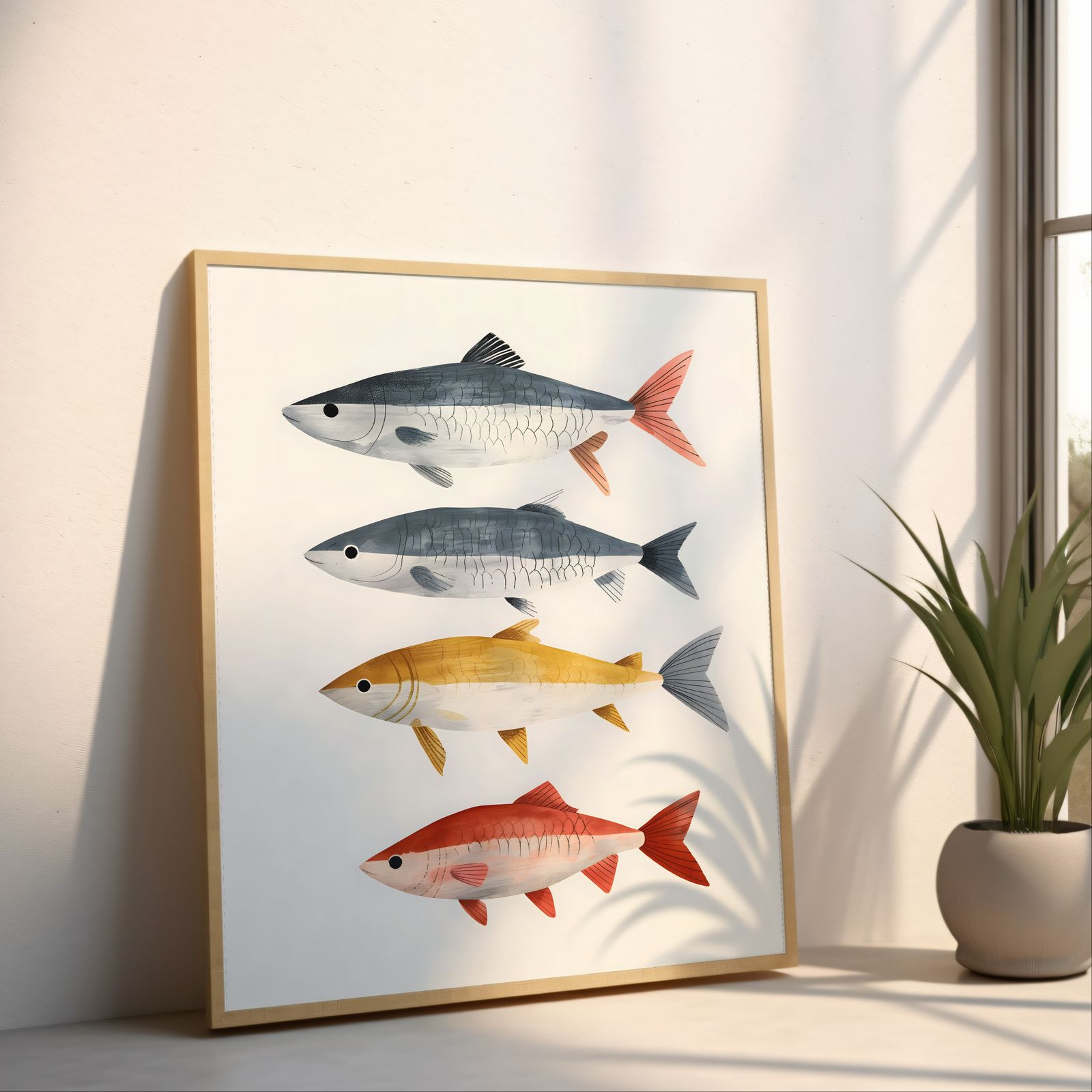 Charming Fish shown in a room — angled mockup