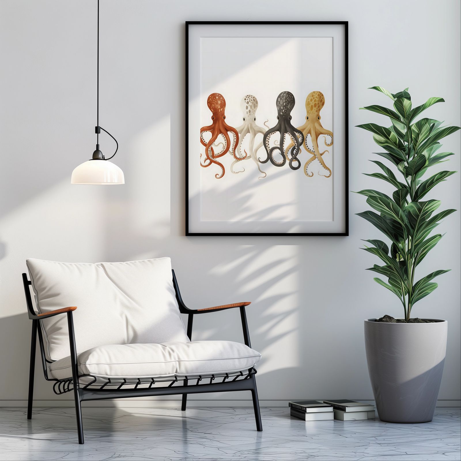 Charming Octopuses shown in a room — room mockup