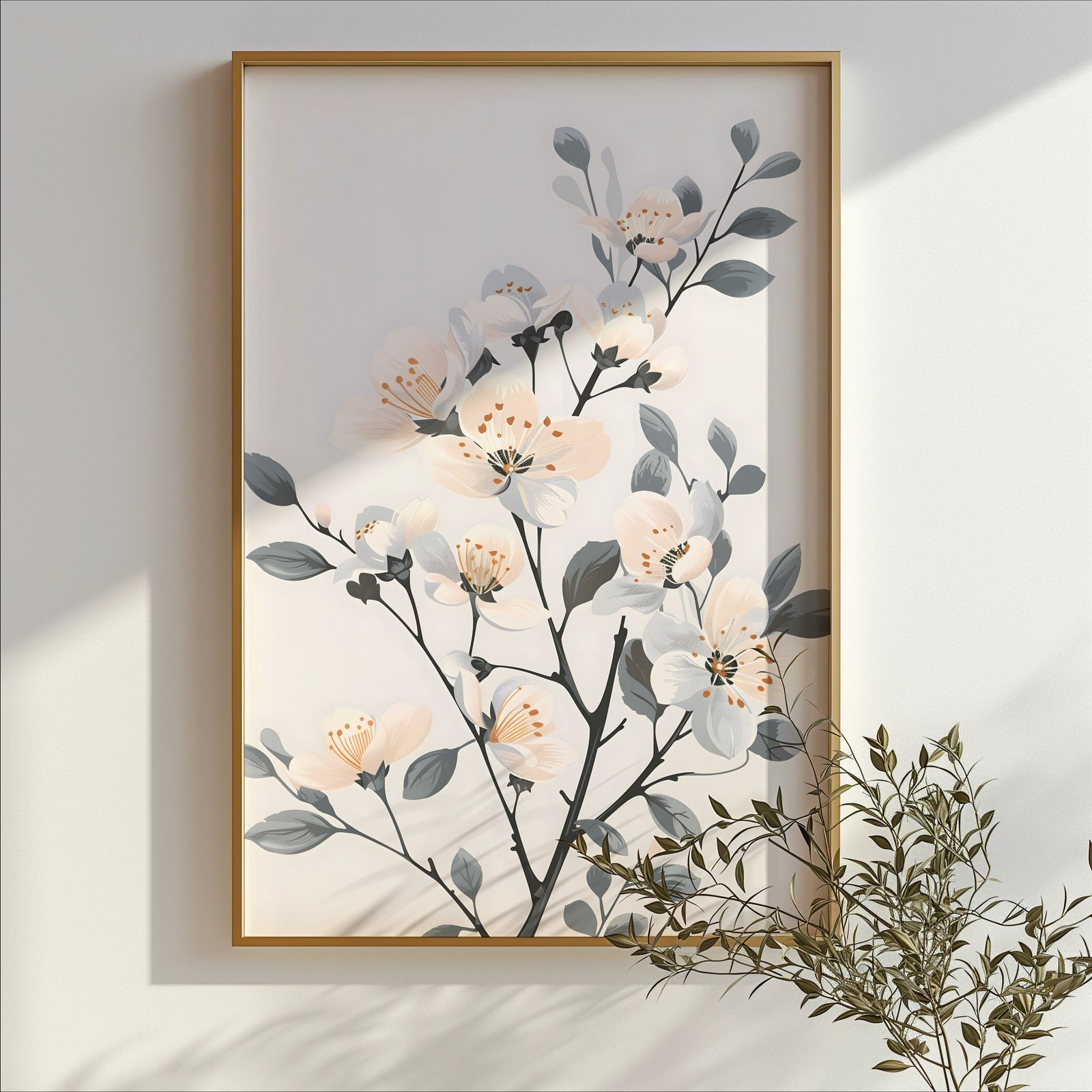 Cherry Blossom Branch shown in a room — branch mockup
