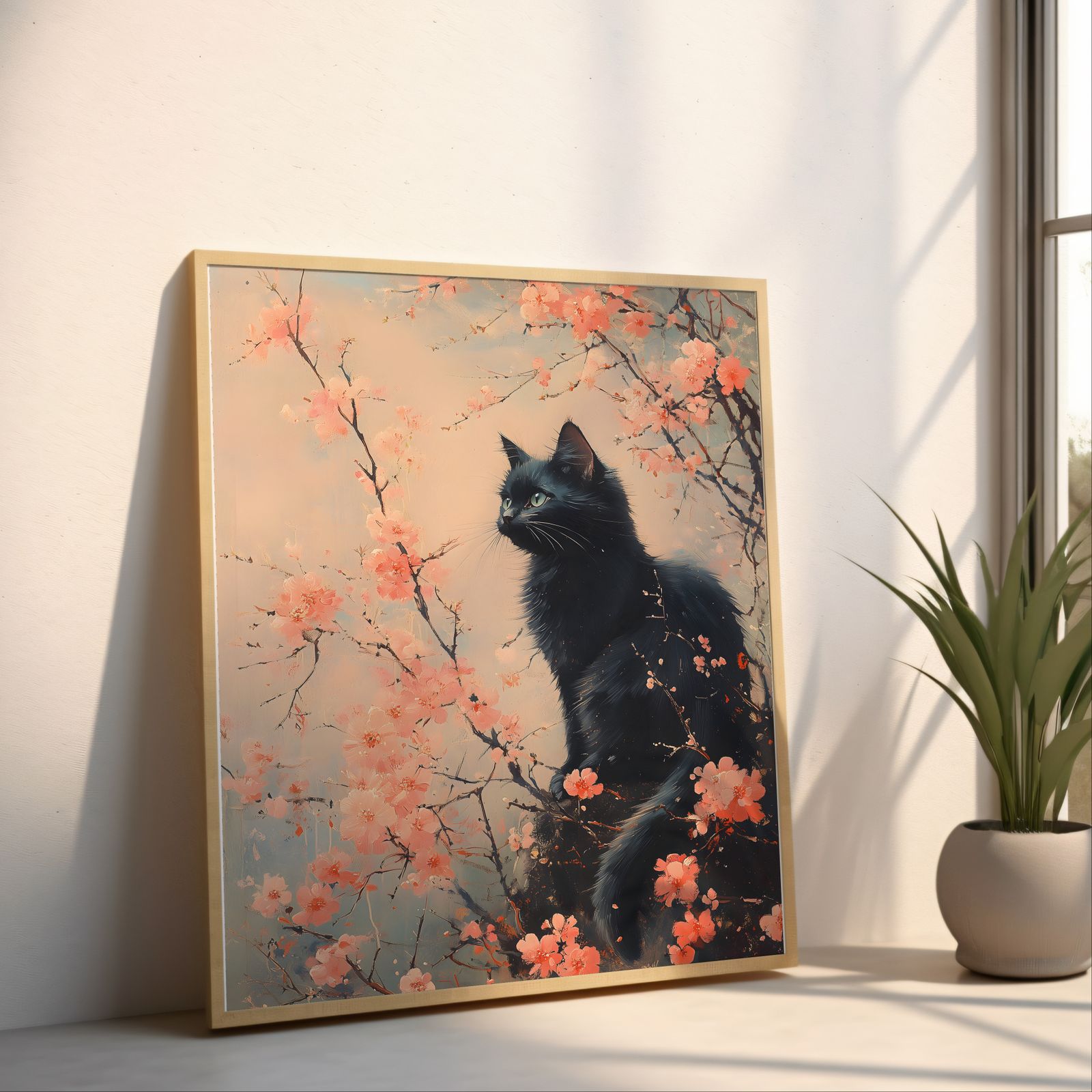 Cherry Blossoms shown in a room — angled mockup