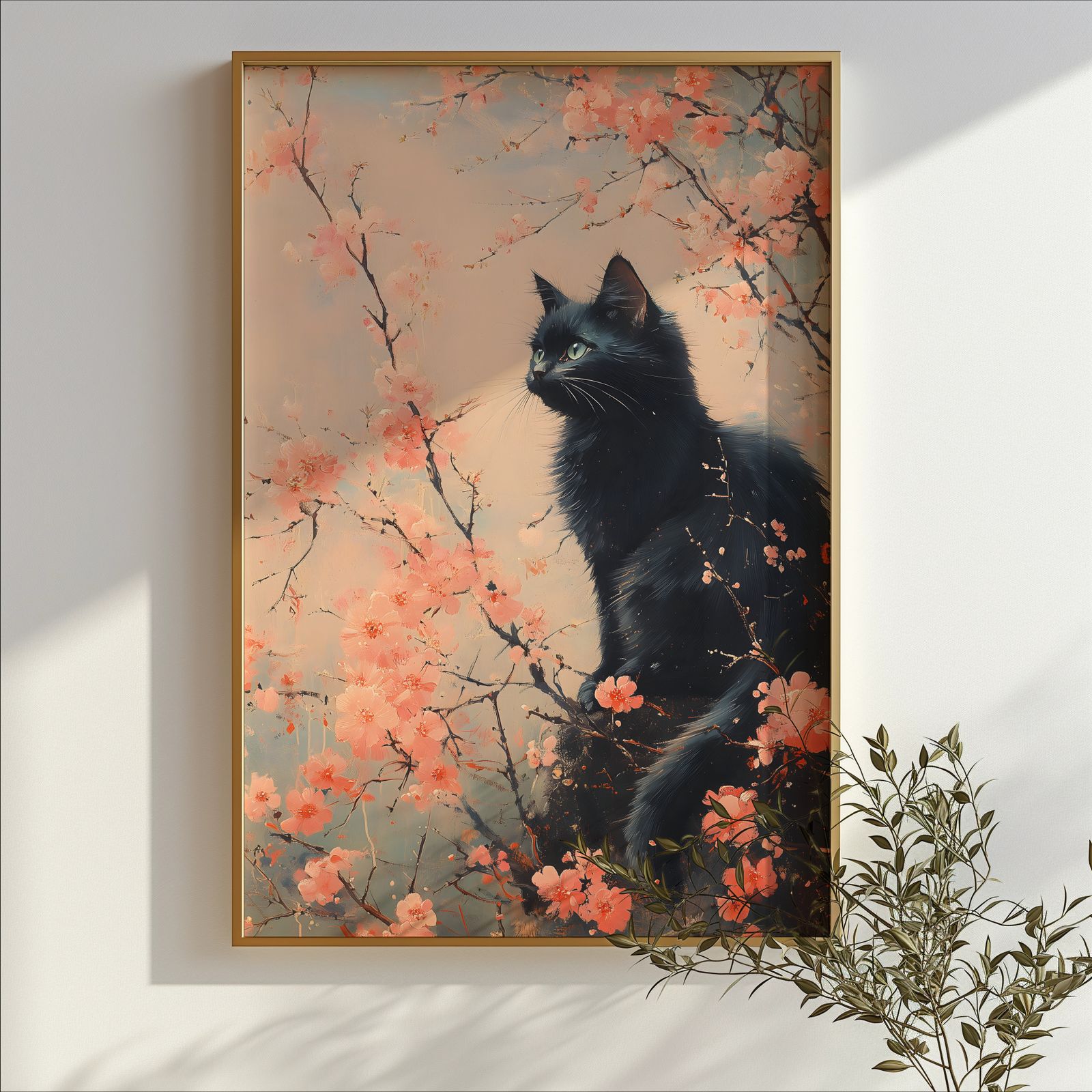 Cherry Blossoms shown in a room — branch mockup