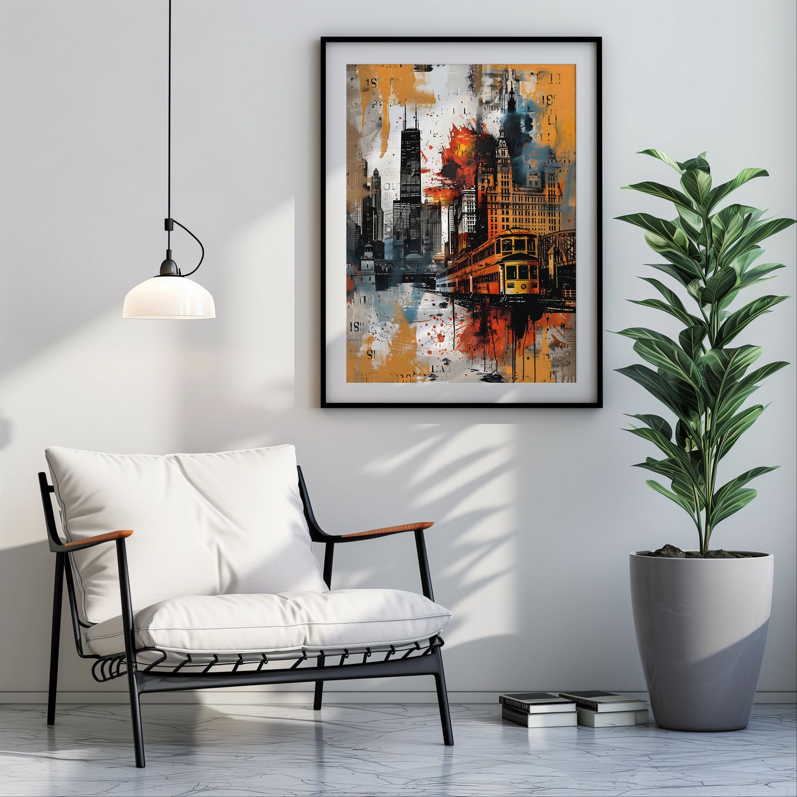 Chicago shown in a room — room mockup