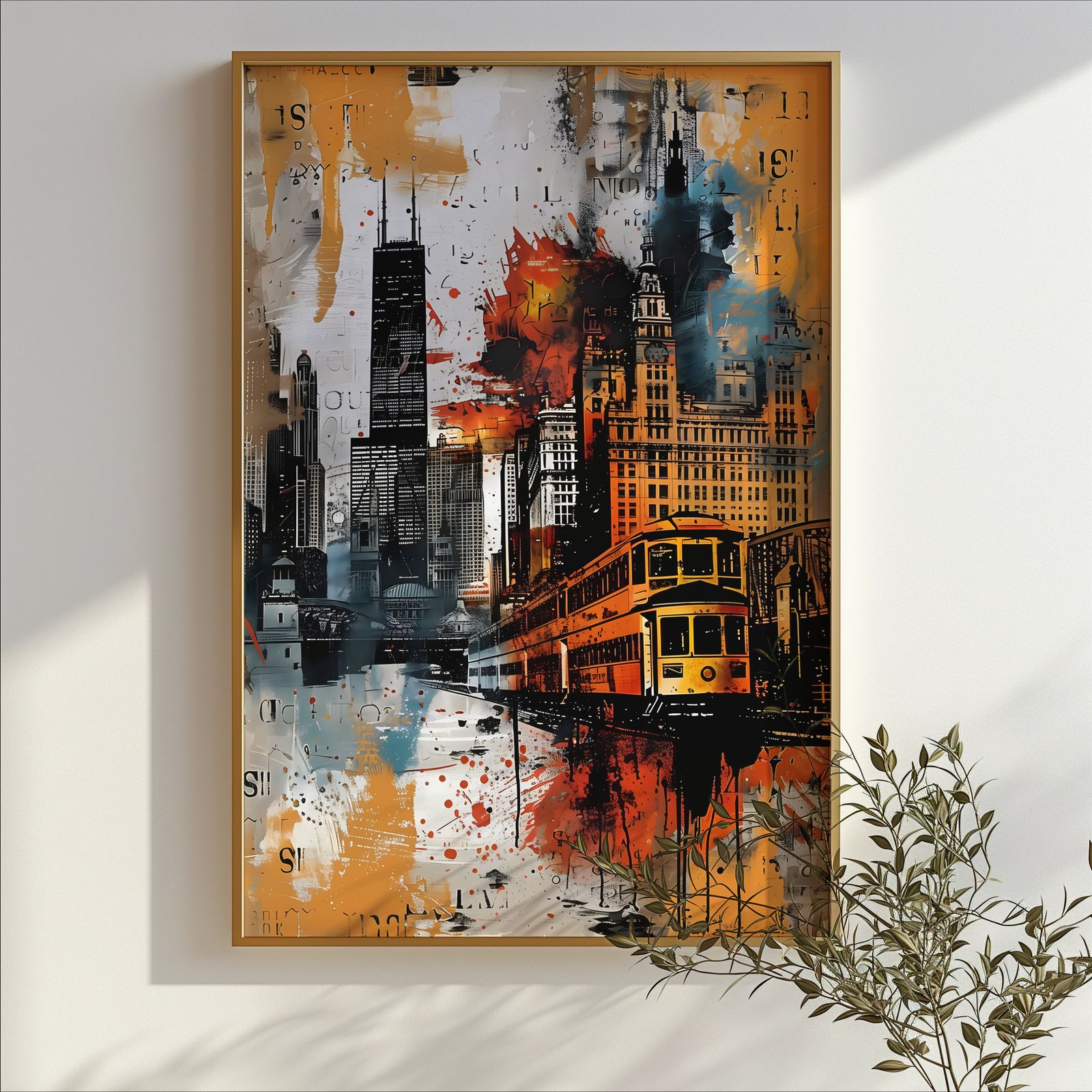 Chicago shown in a room — branch mockup