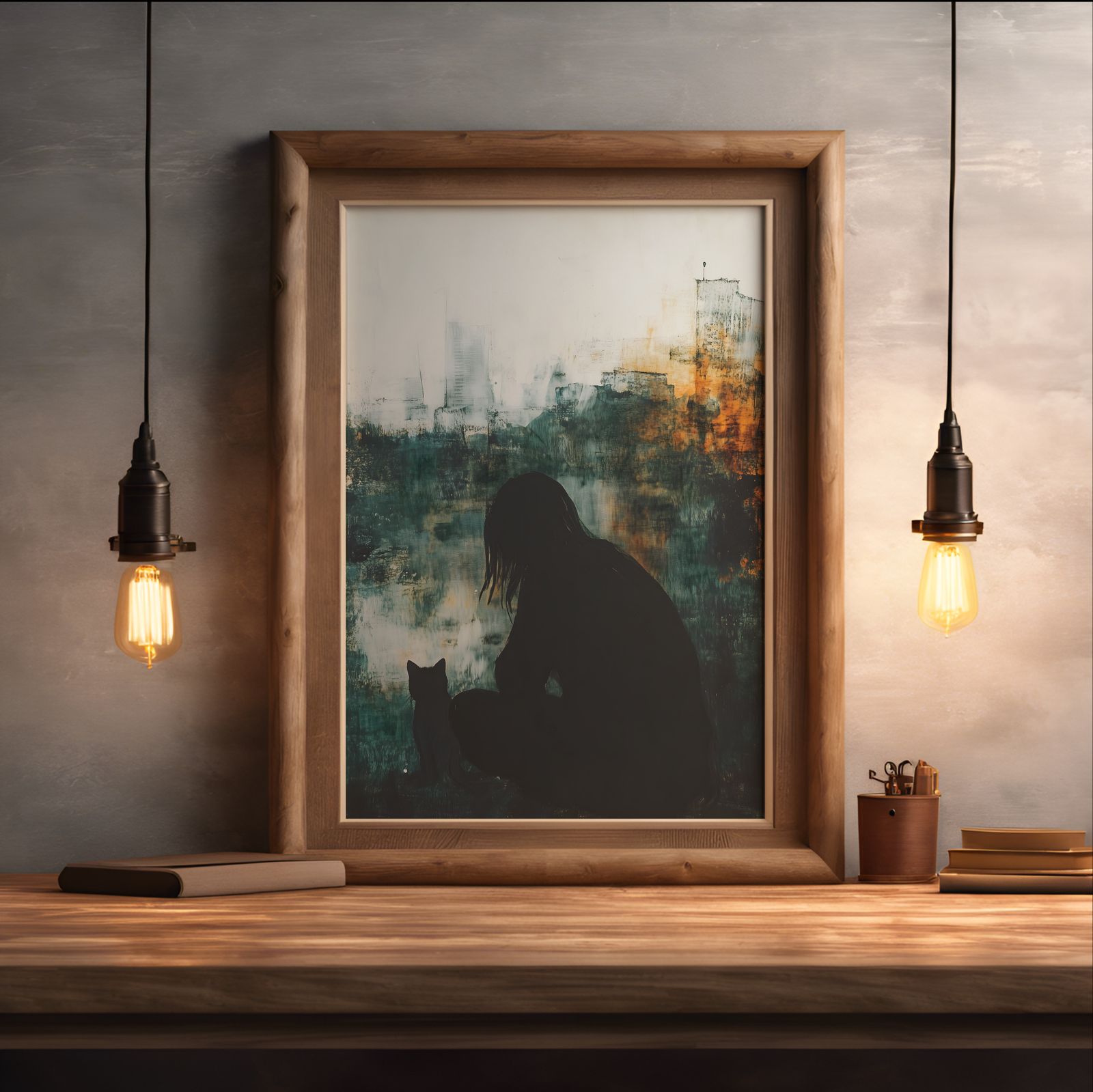 City Silence shown in a room — desk mockup