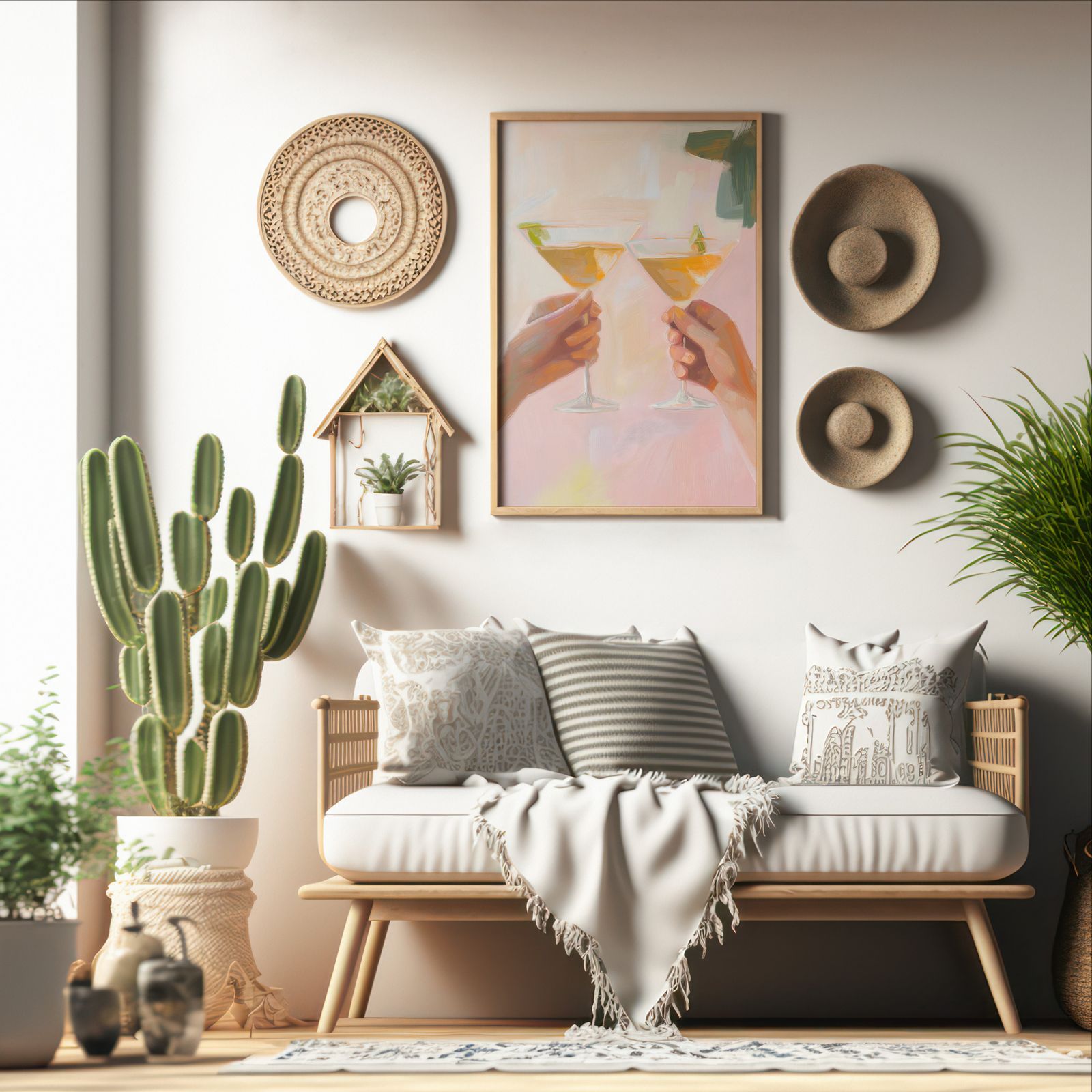 Clink shown in a room — boho mockup