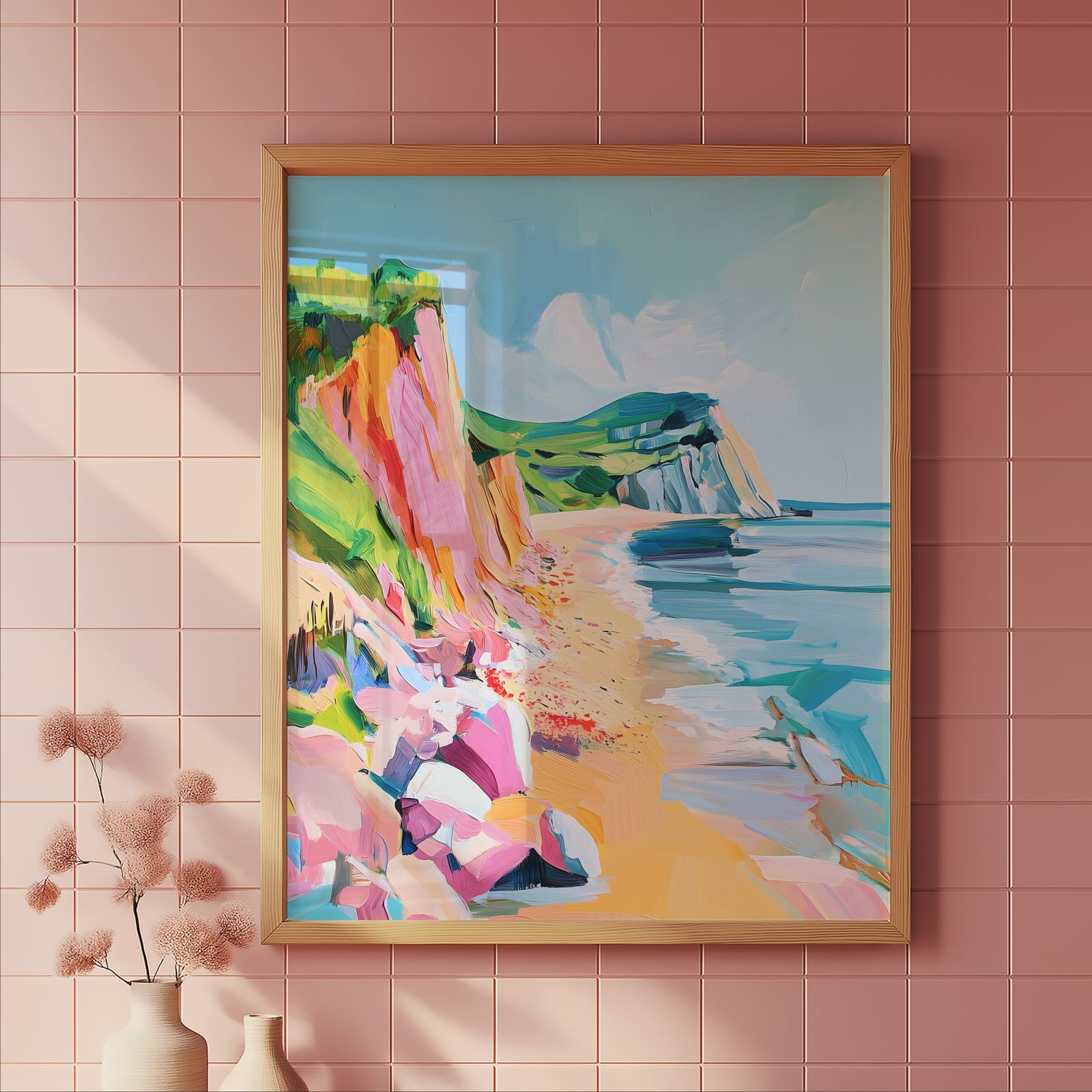 Coast in Summer shown in a room — tile mockup