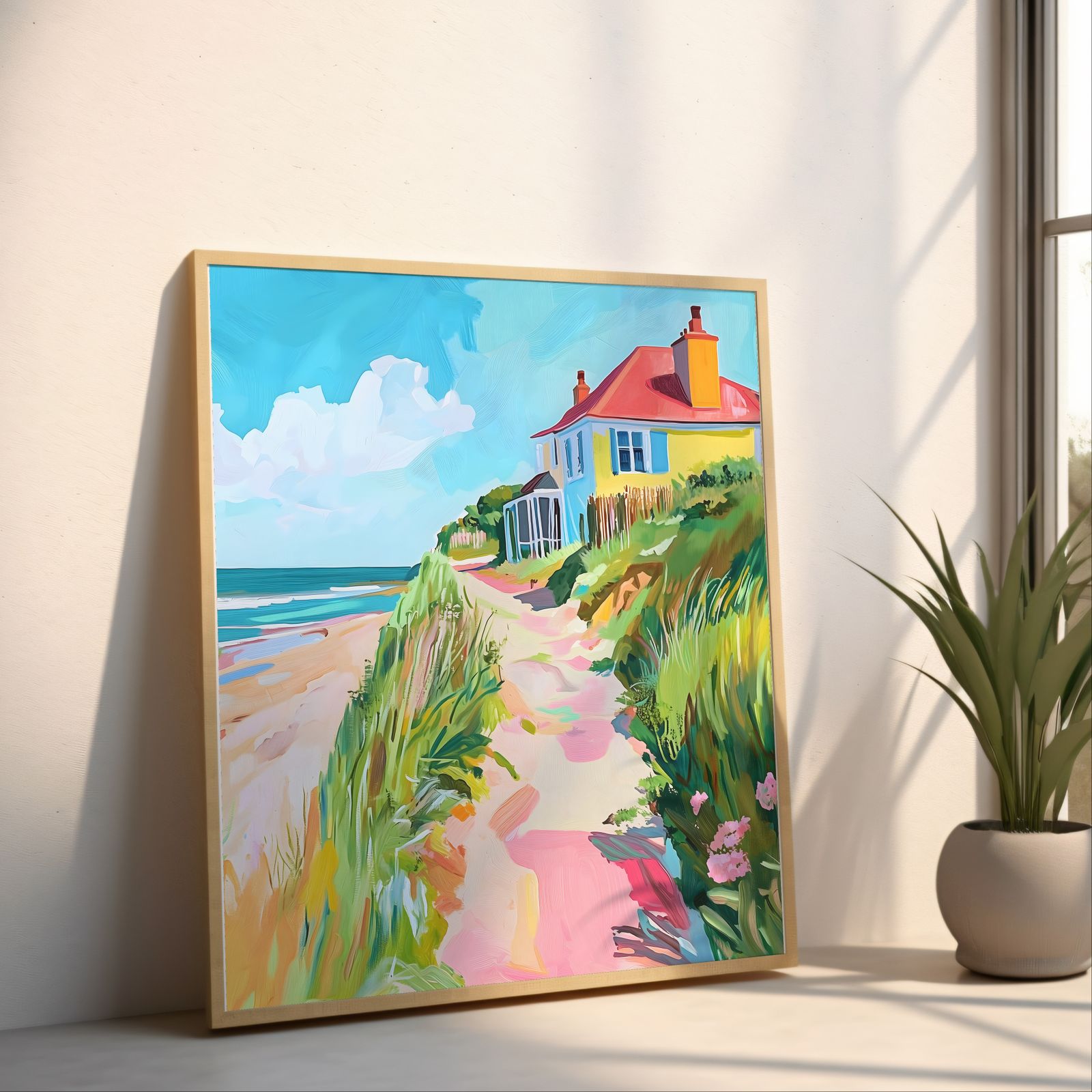 Coastal Summer House shown in a room — angled mockup