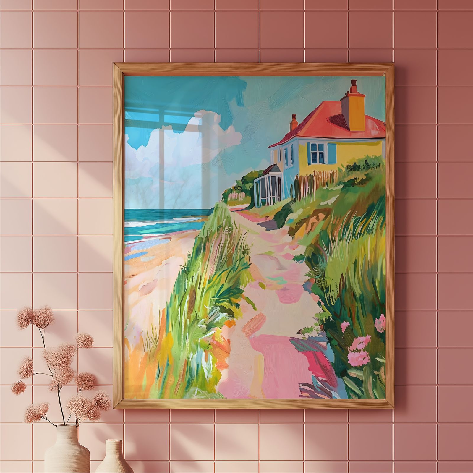 Coastal Summer House shown in a room — tile mockup