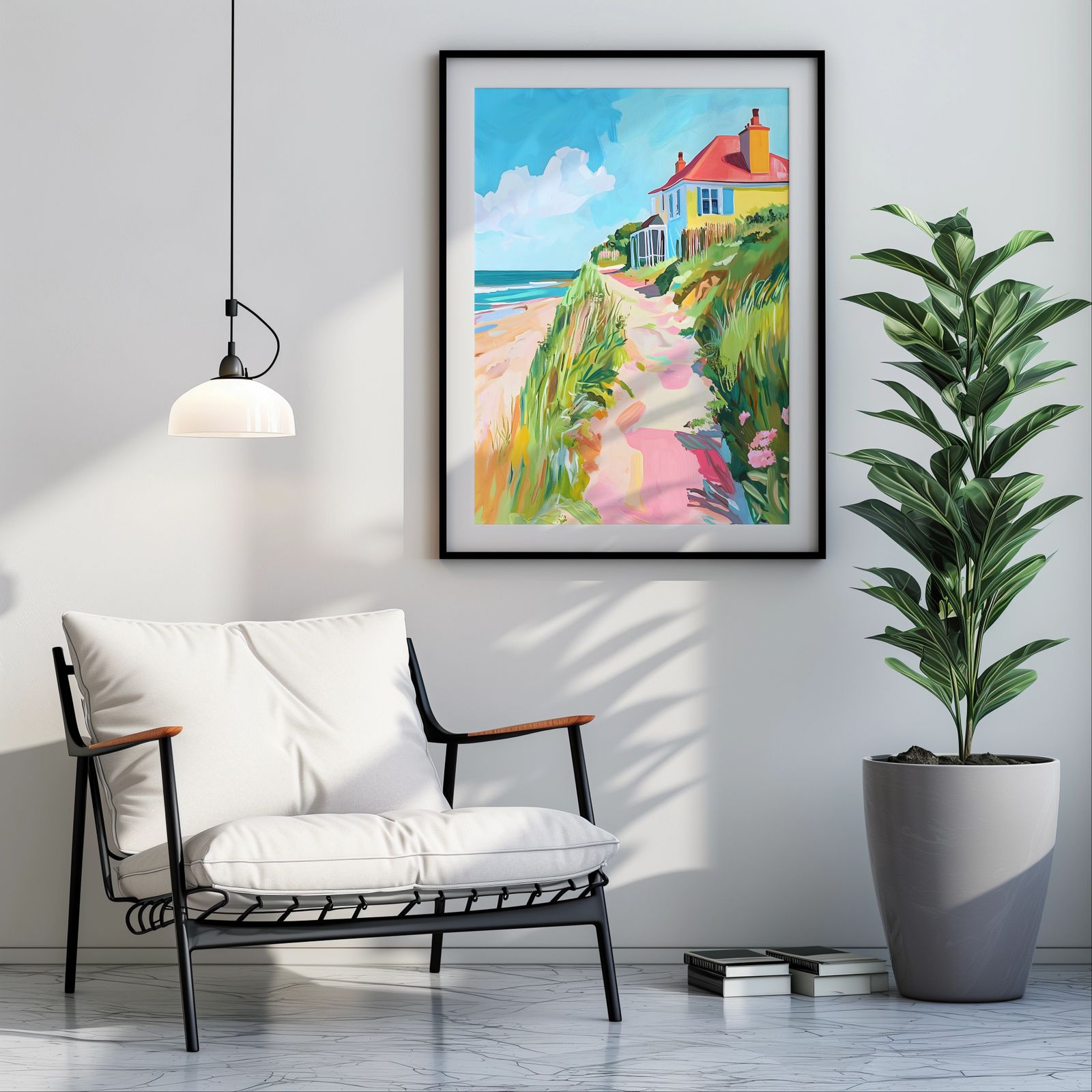 Coastal Summer House shown in a room — room mockup