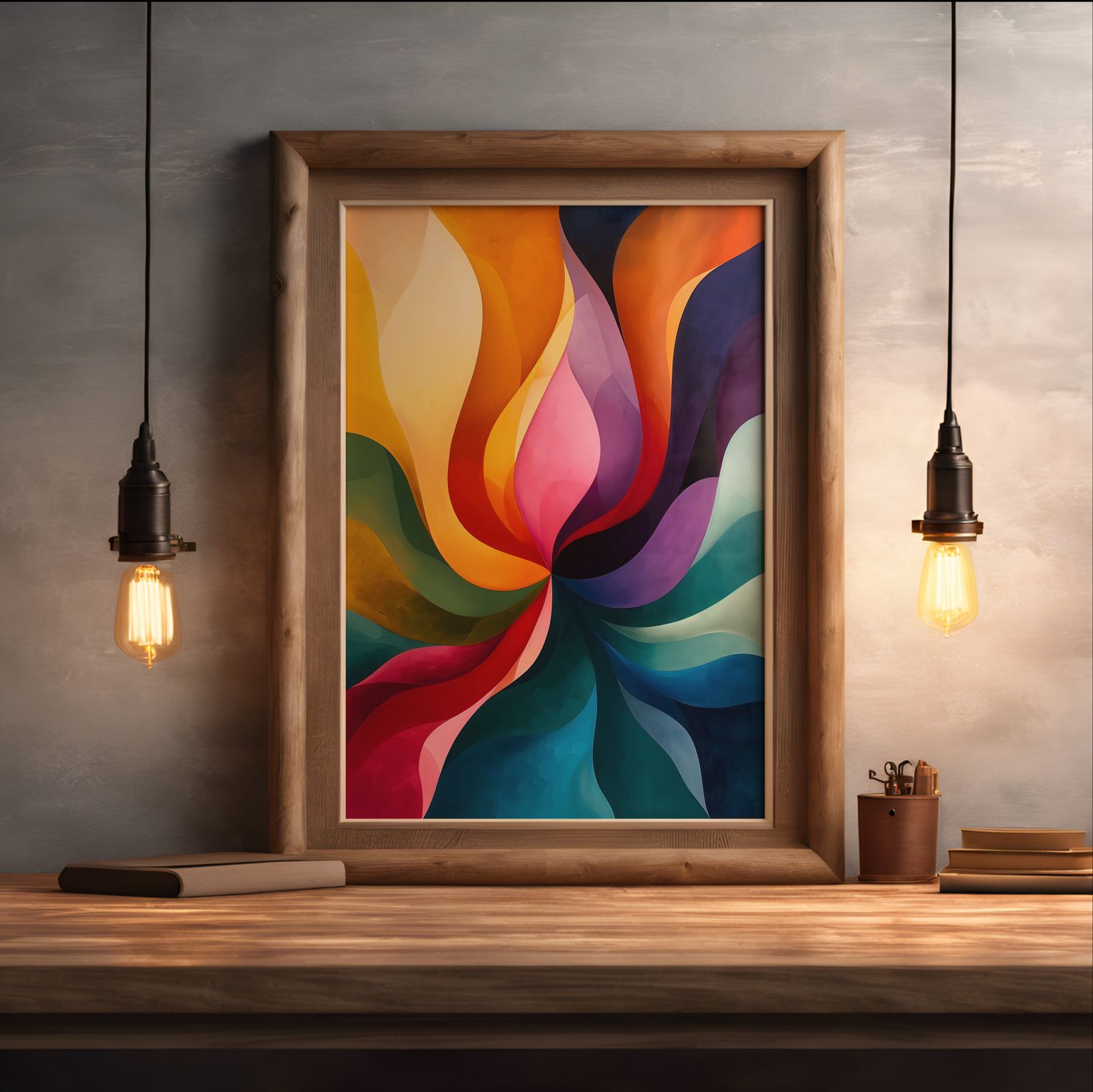 Colorful Expansion shown in a room — desk mockup