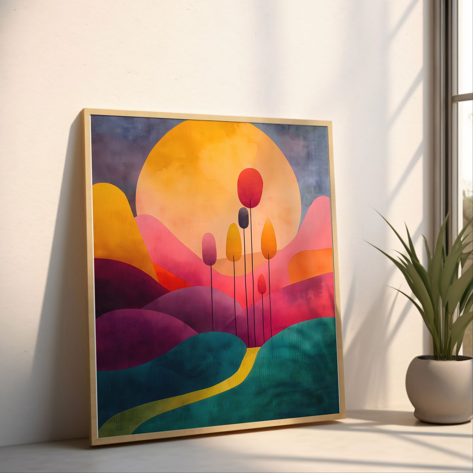 Under the Amber Sun shown in a room — angled mockup