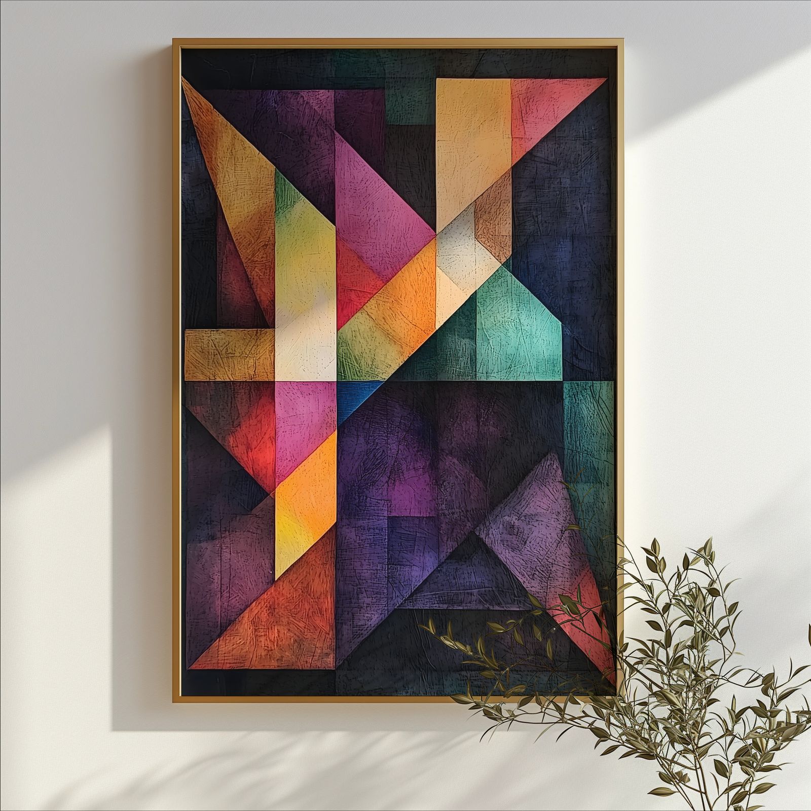 Colorful Tangram shown in a room — branch mockup
