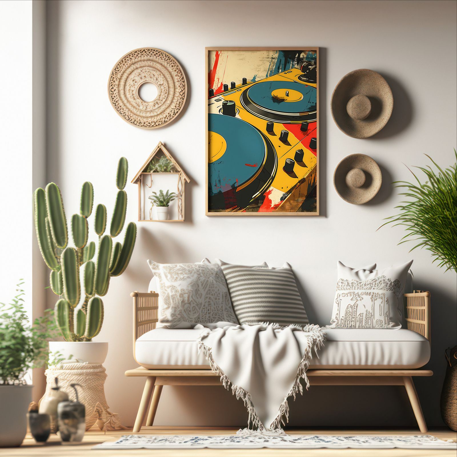 Soundcheck: Turntables shown in a room — boho mockup