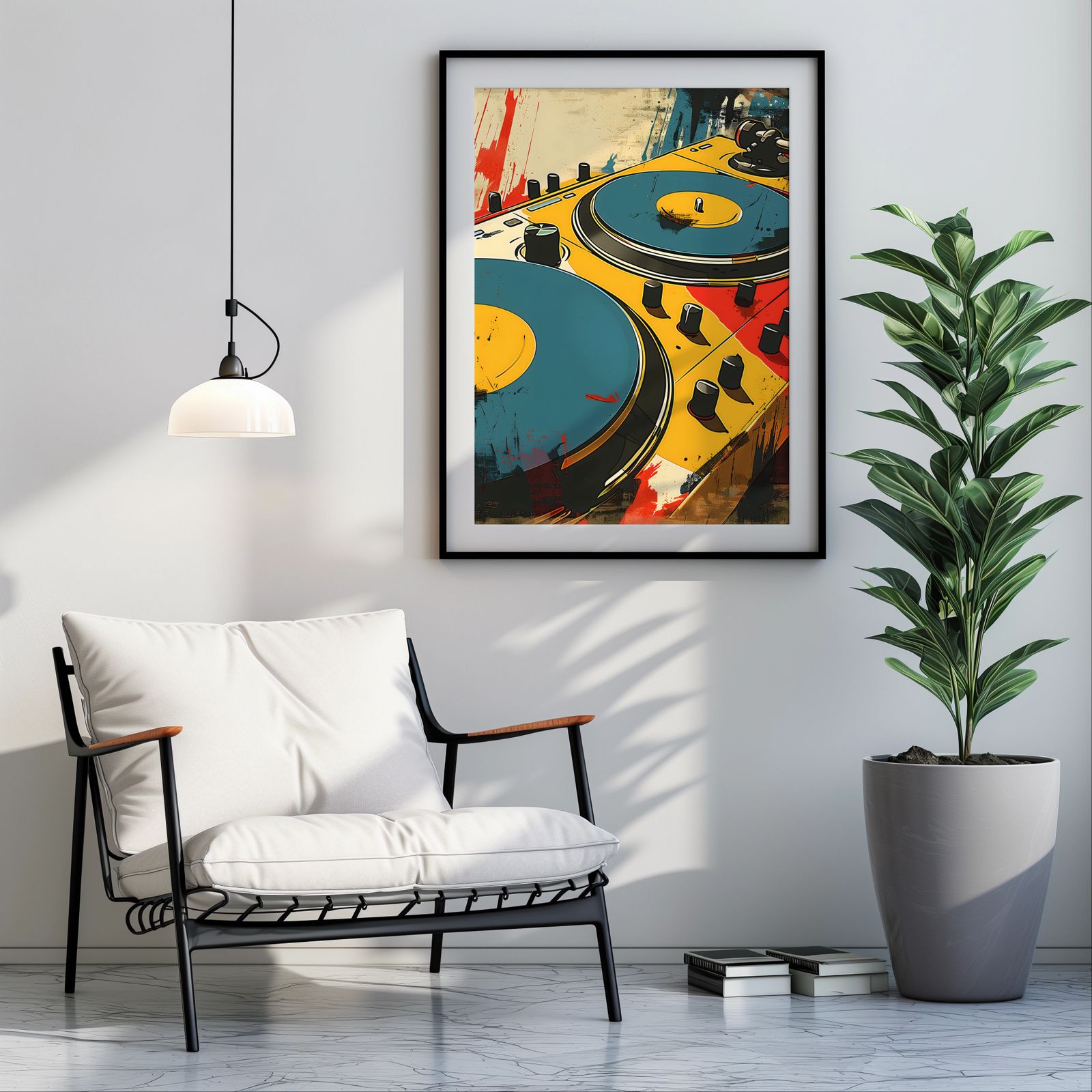 Soundcheck: Turntables shown in a room — room mockup