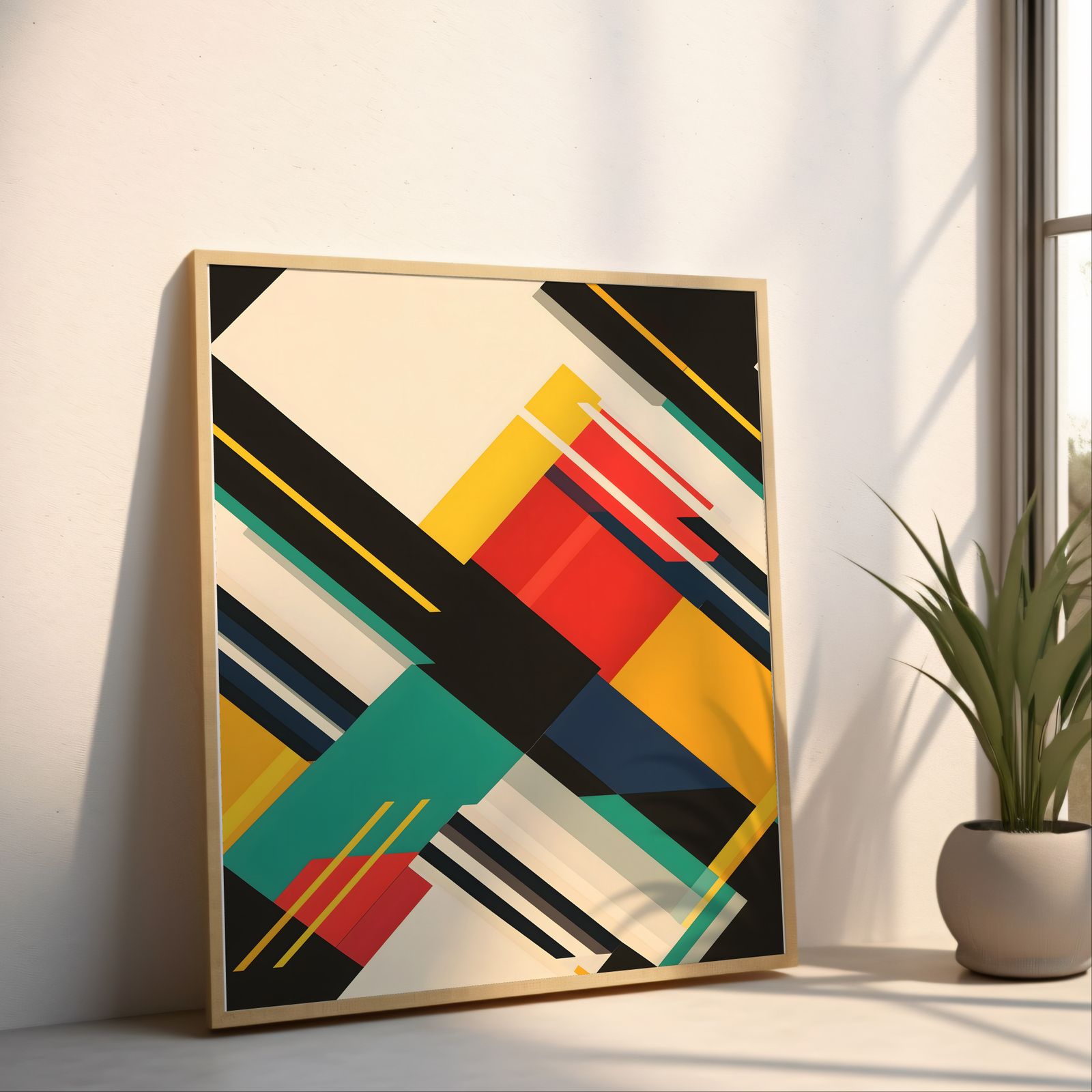 Constructivist Grid shown in a room — angled mockup