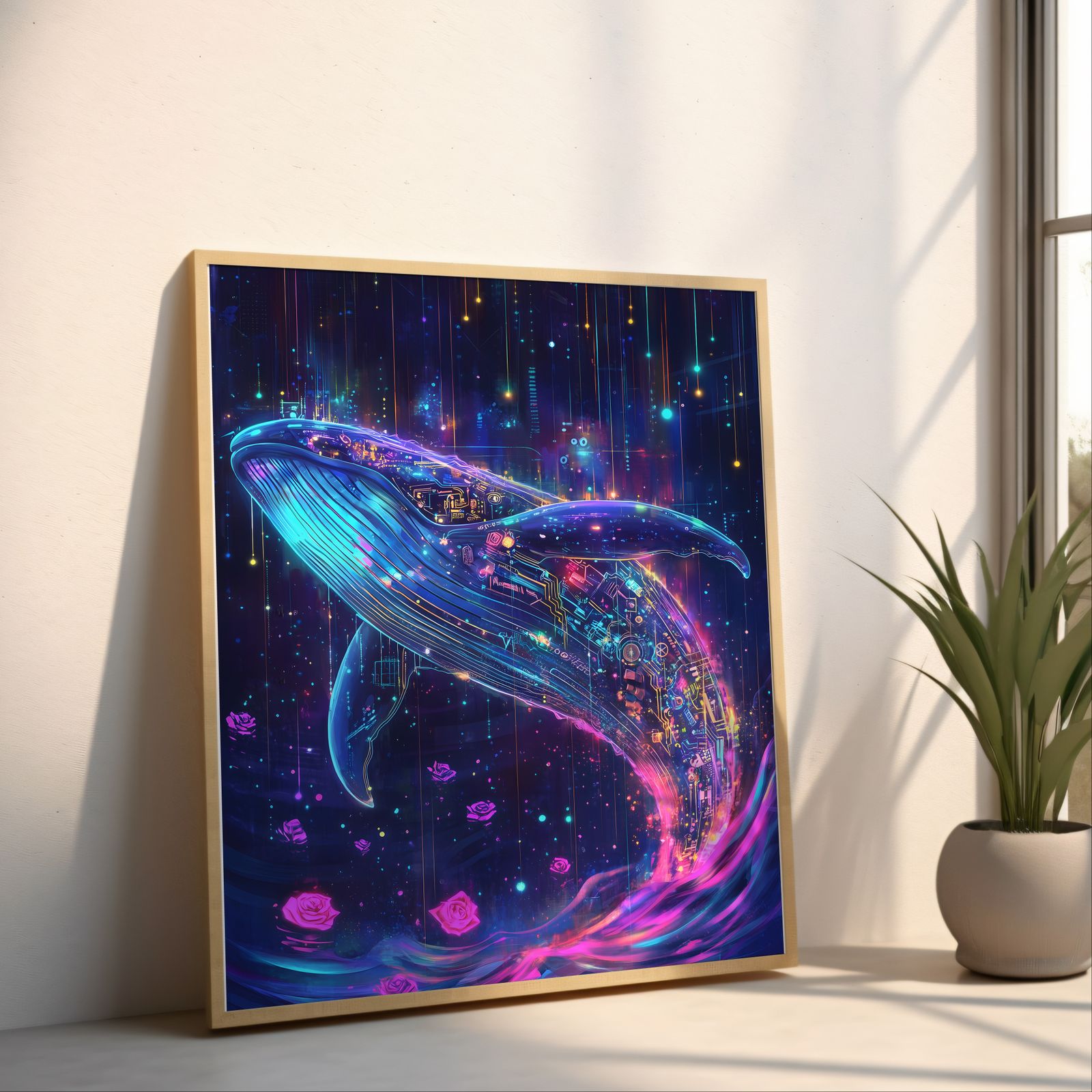 Cosmic Whale shown in a room — angled mockup