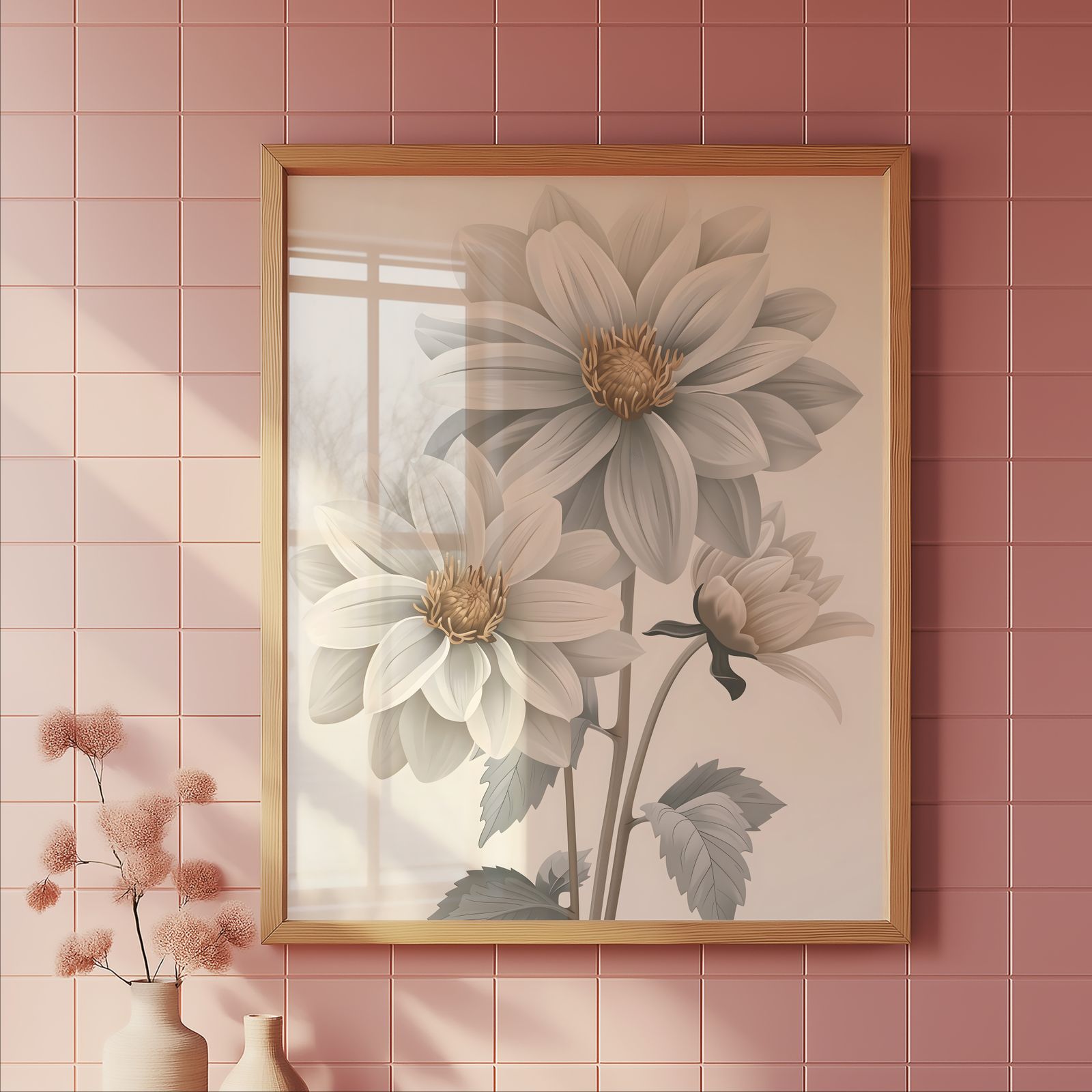 Dahlia Grey shown in a room — tile mockup