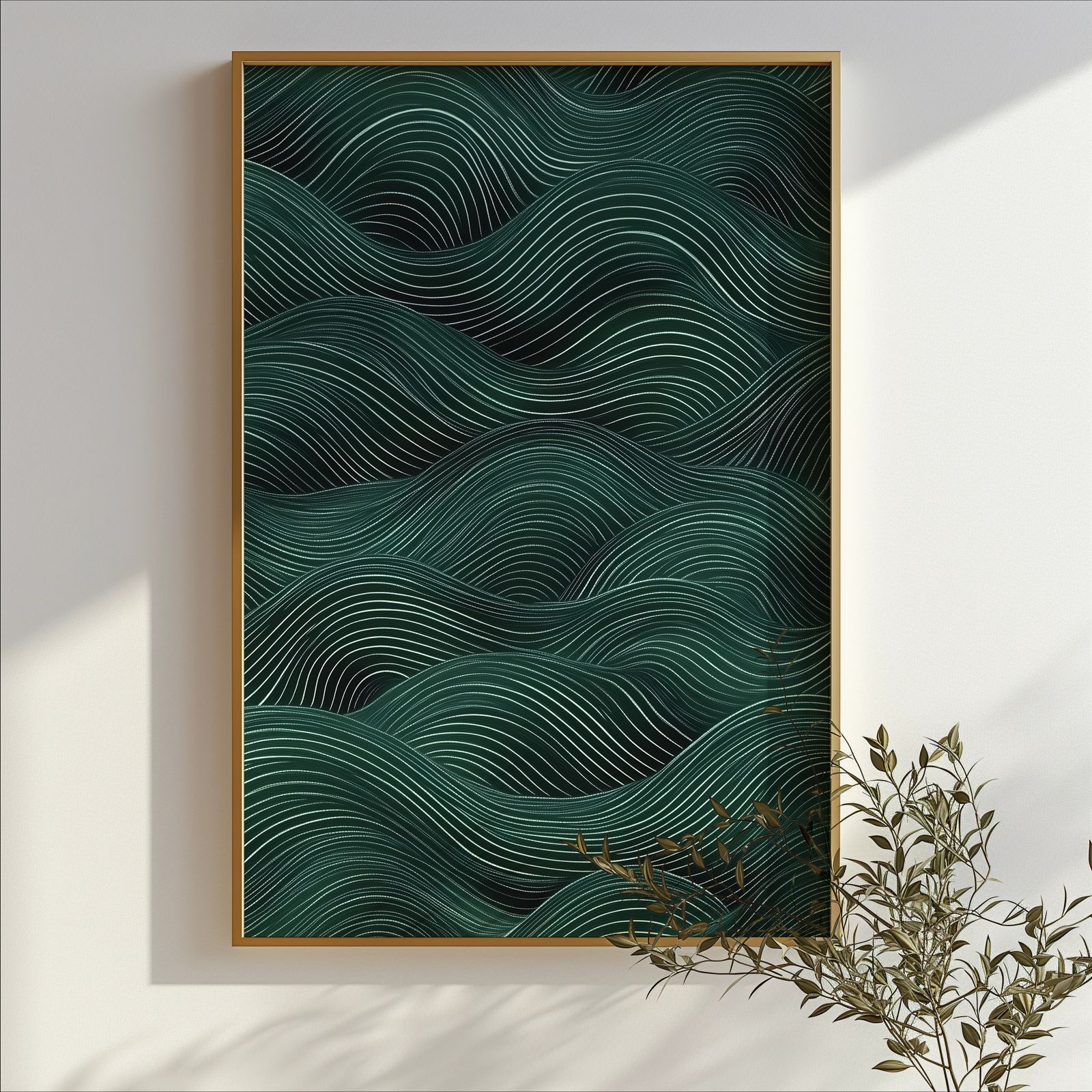 Dark Wave Flow shown in a room — branch mockup