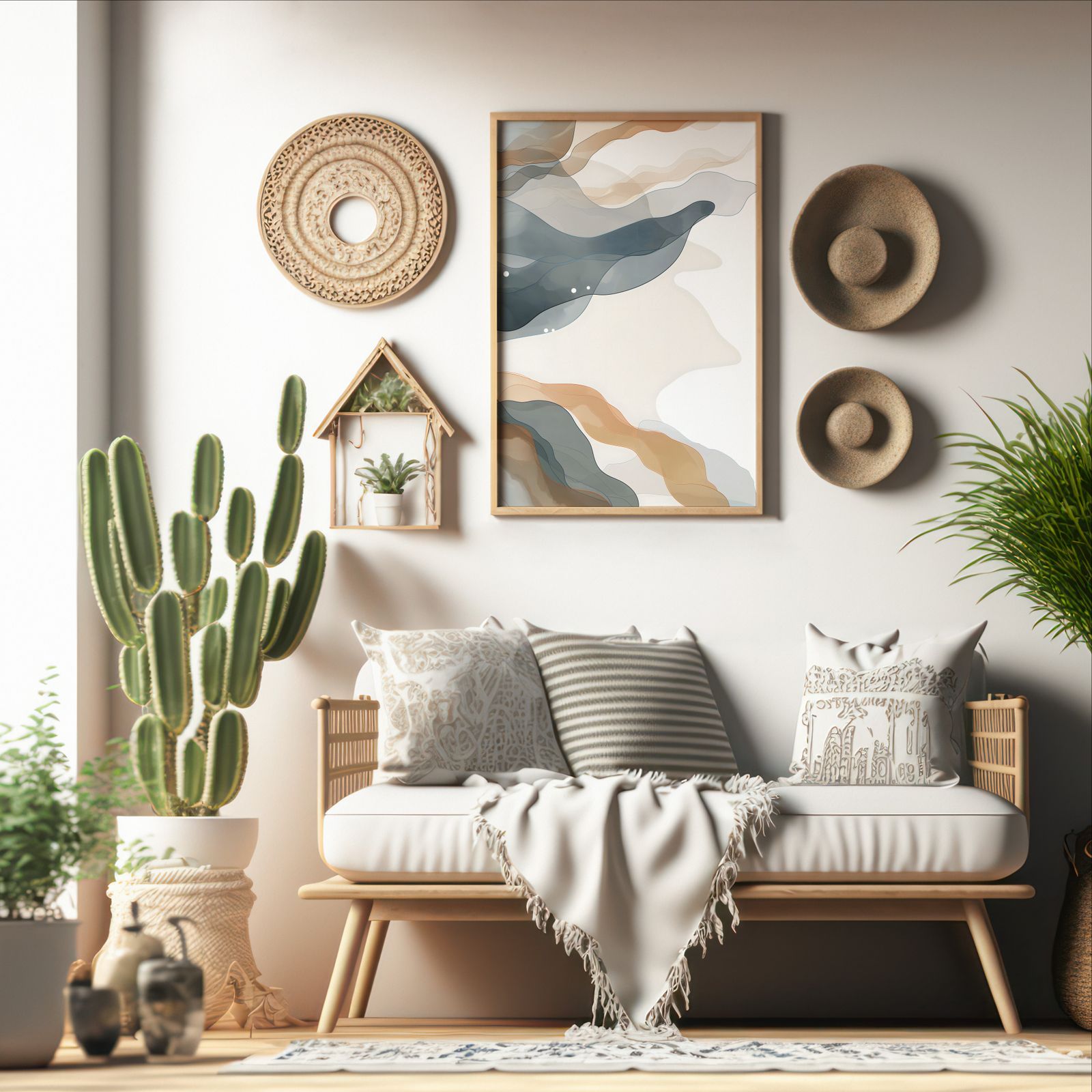 Echoes of Plants shown in a room — boho mockup