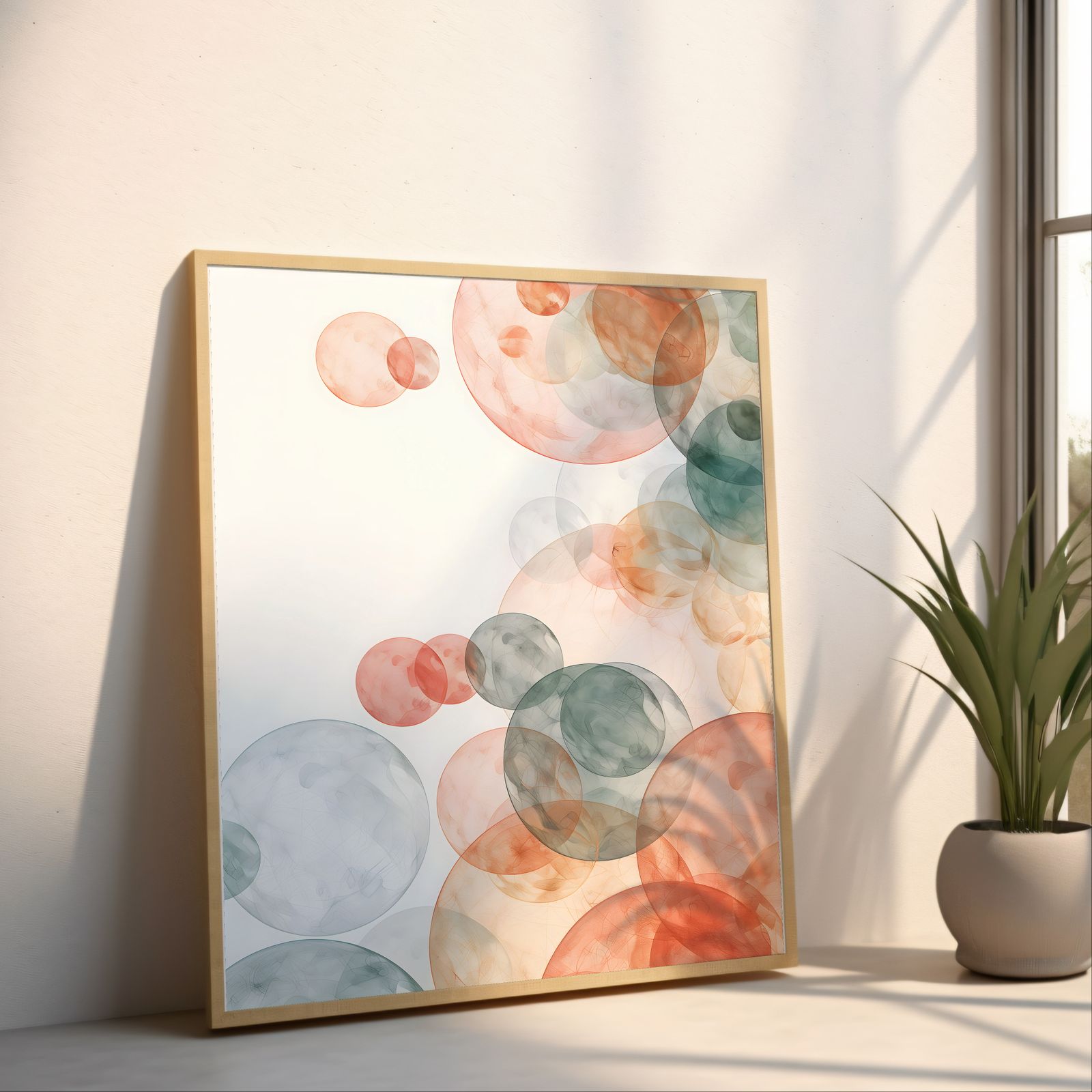 Echoes of Bubbles shown in a room — angled mockup
