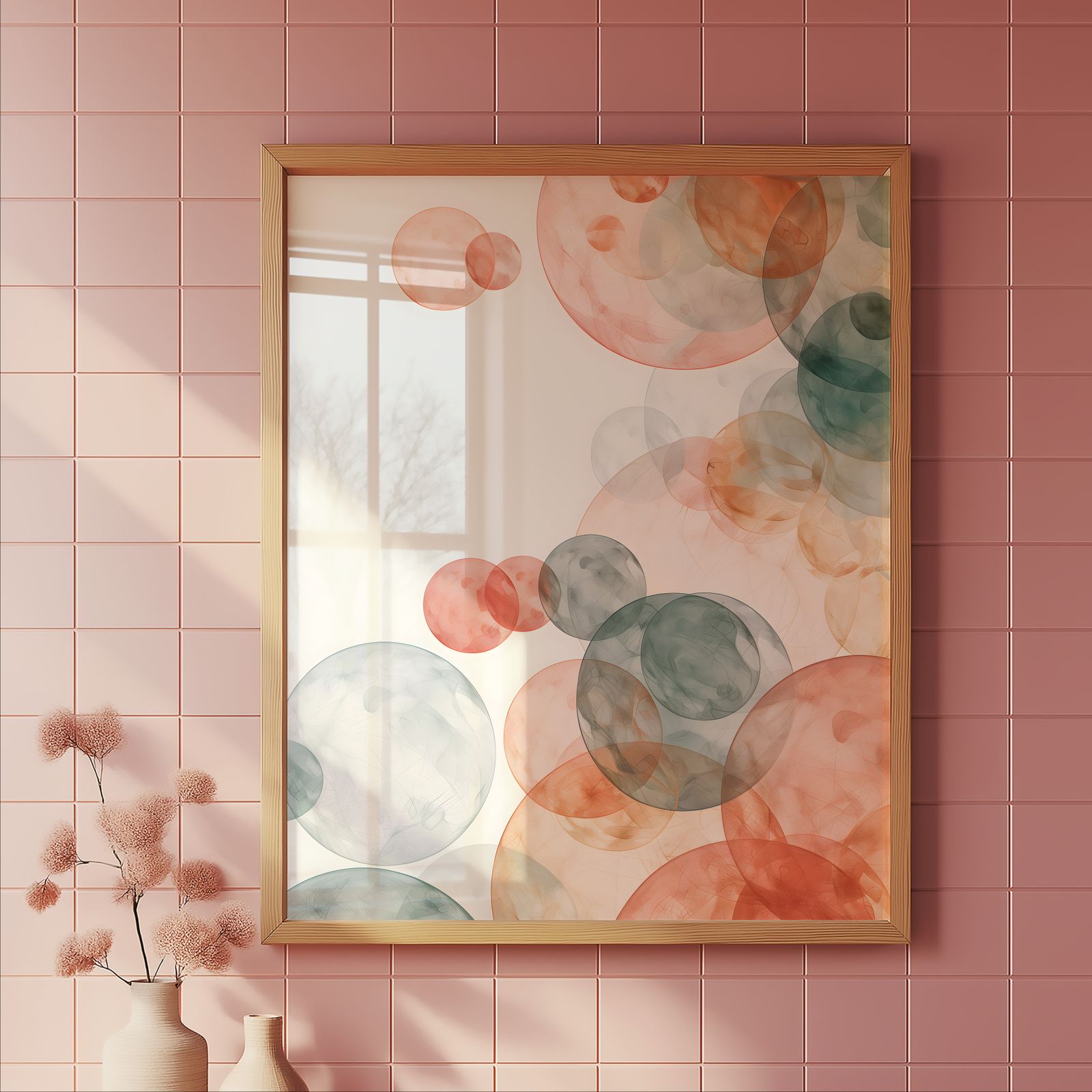 Echoes of Bubbles shown in a room — tile mockup