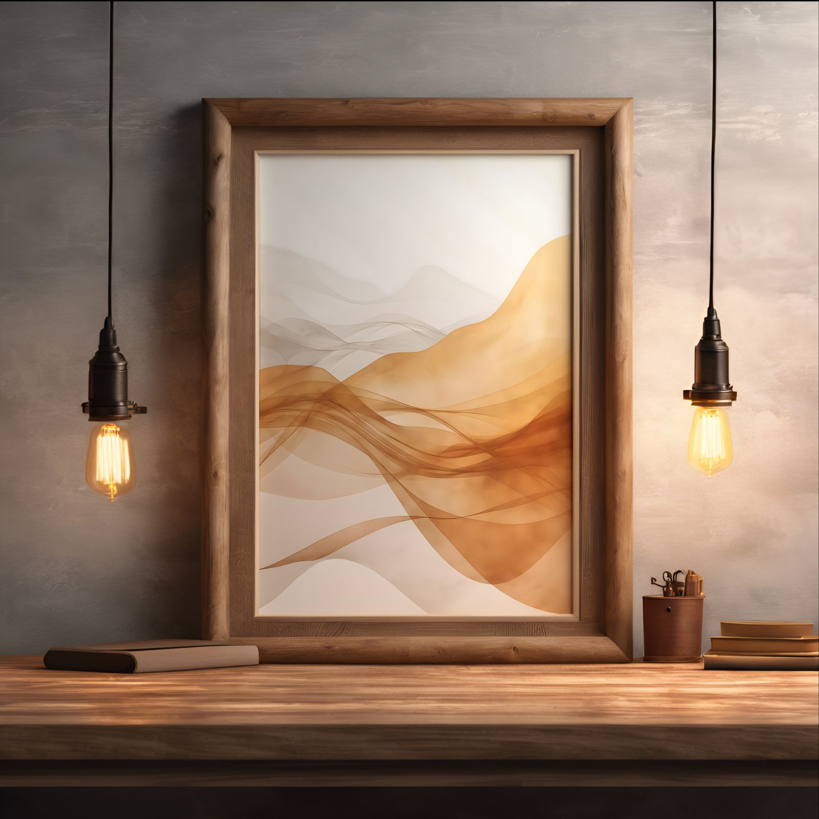 Echoes of Hills shown in a room — desk mockup