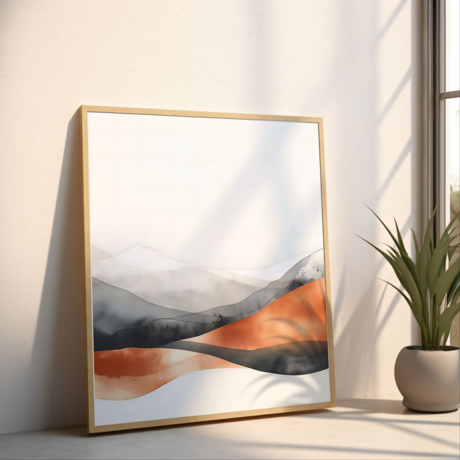 Echoes of Waves shown in a room — angled mockup