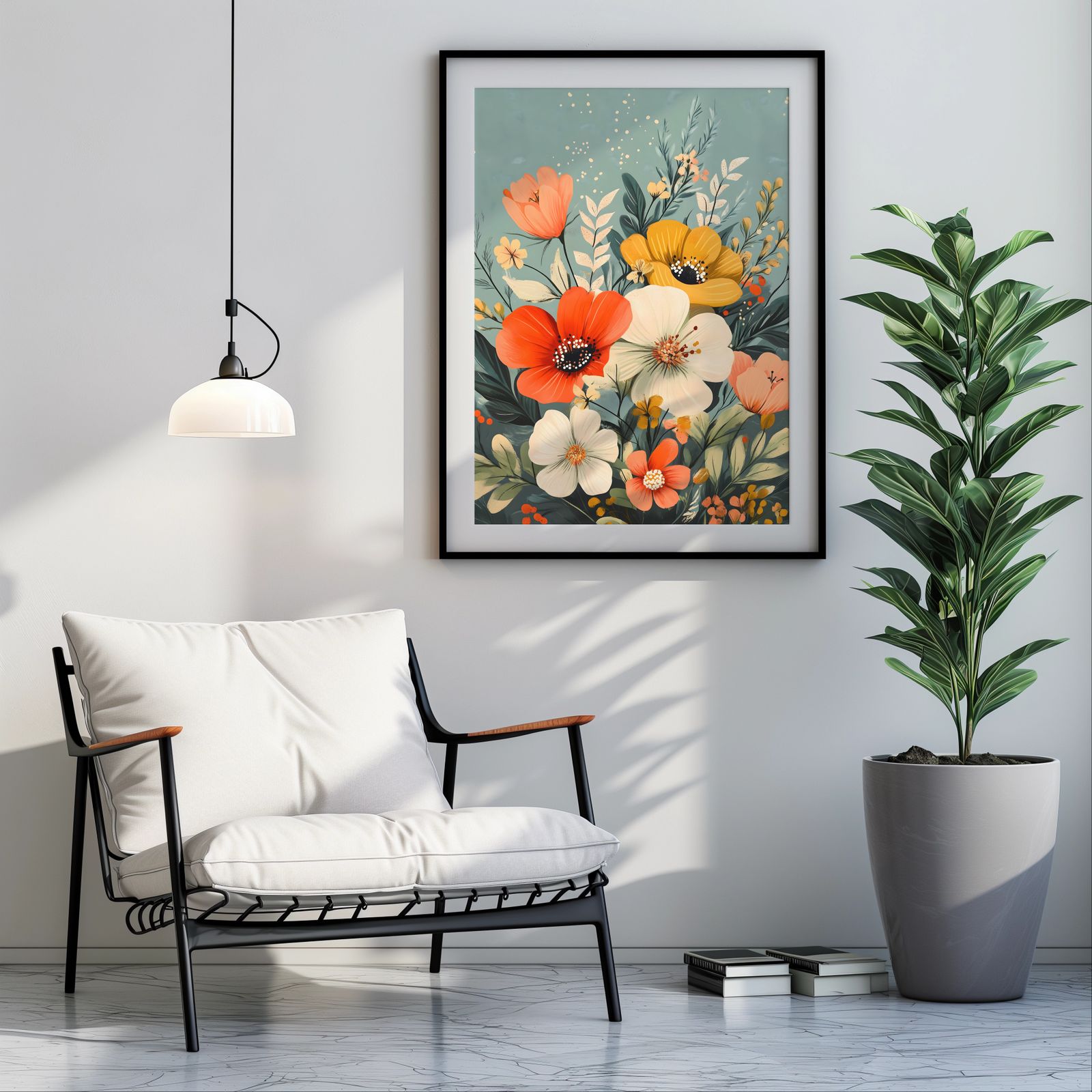 Elegant Floral Harmony shown in a room — room mockup