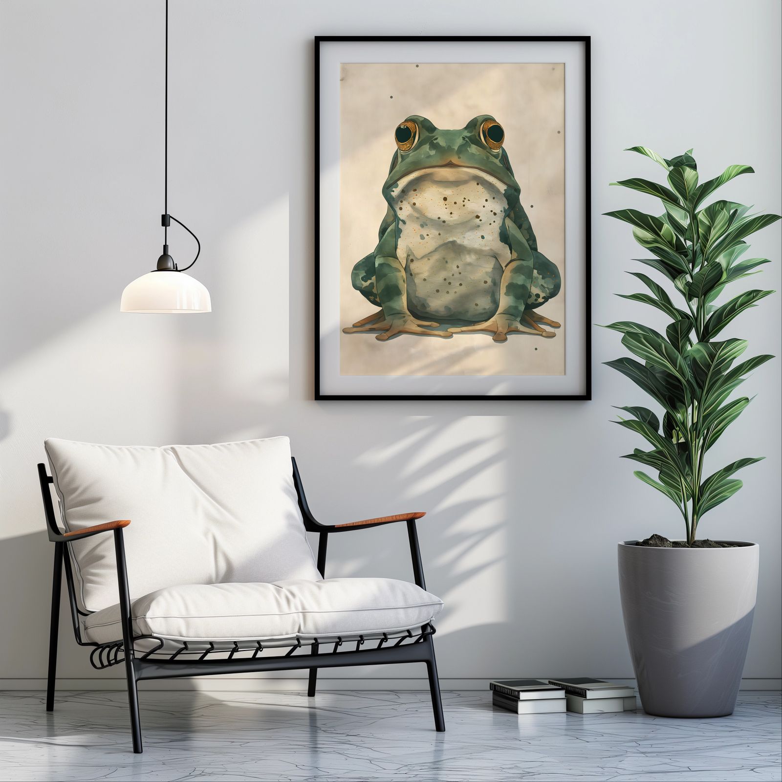 Fat Frog shown in a room — room mockup
