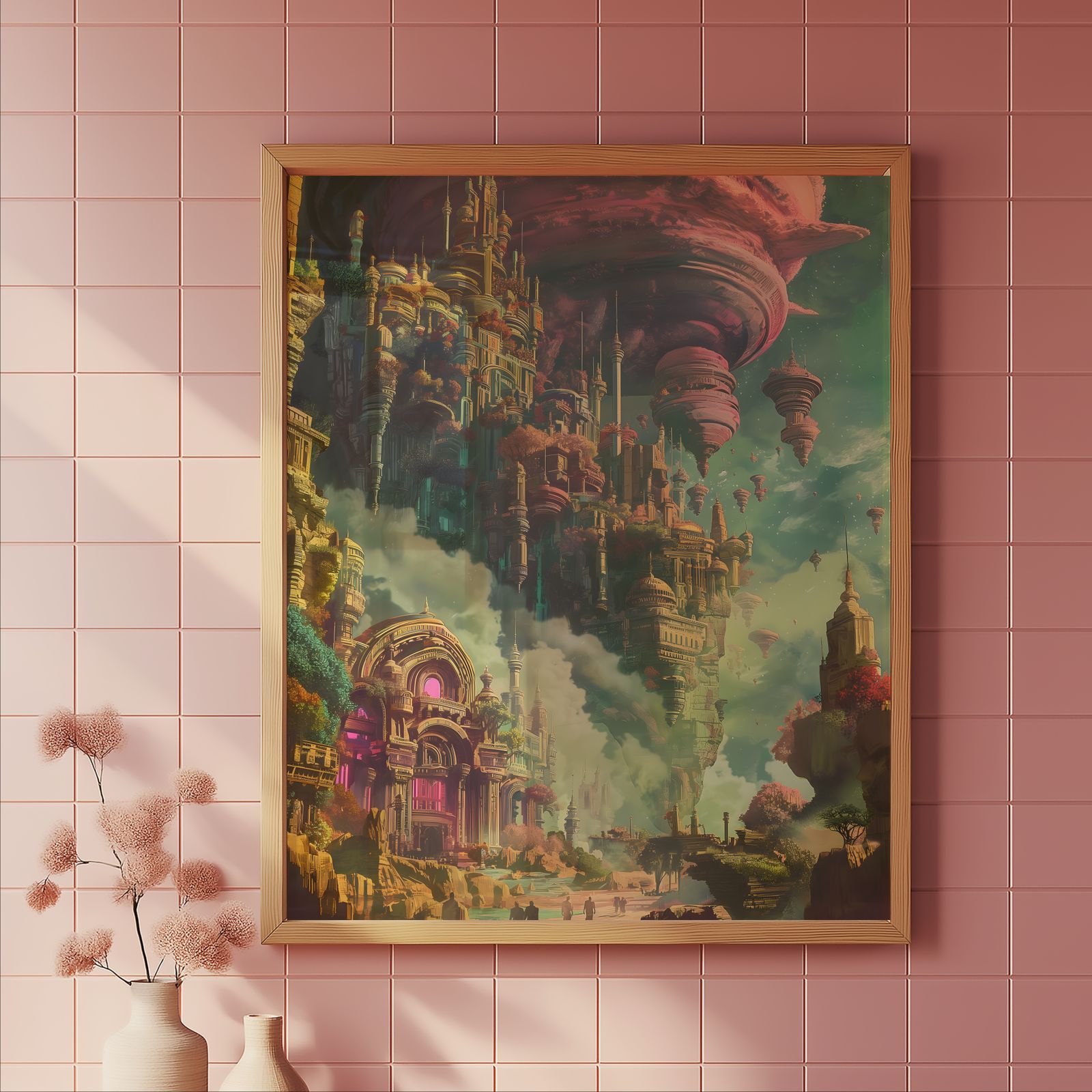 Floating City shown in a room — tile mockup