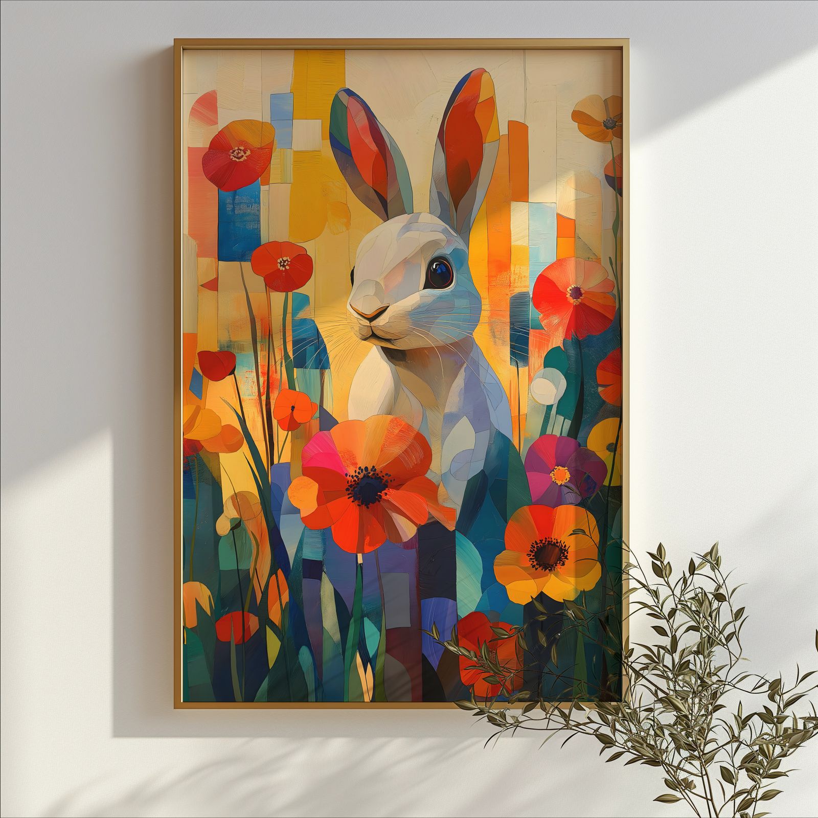 Floral Bunny shown in a room — branch mockup