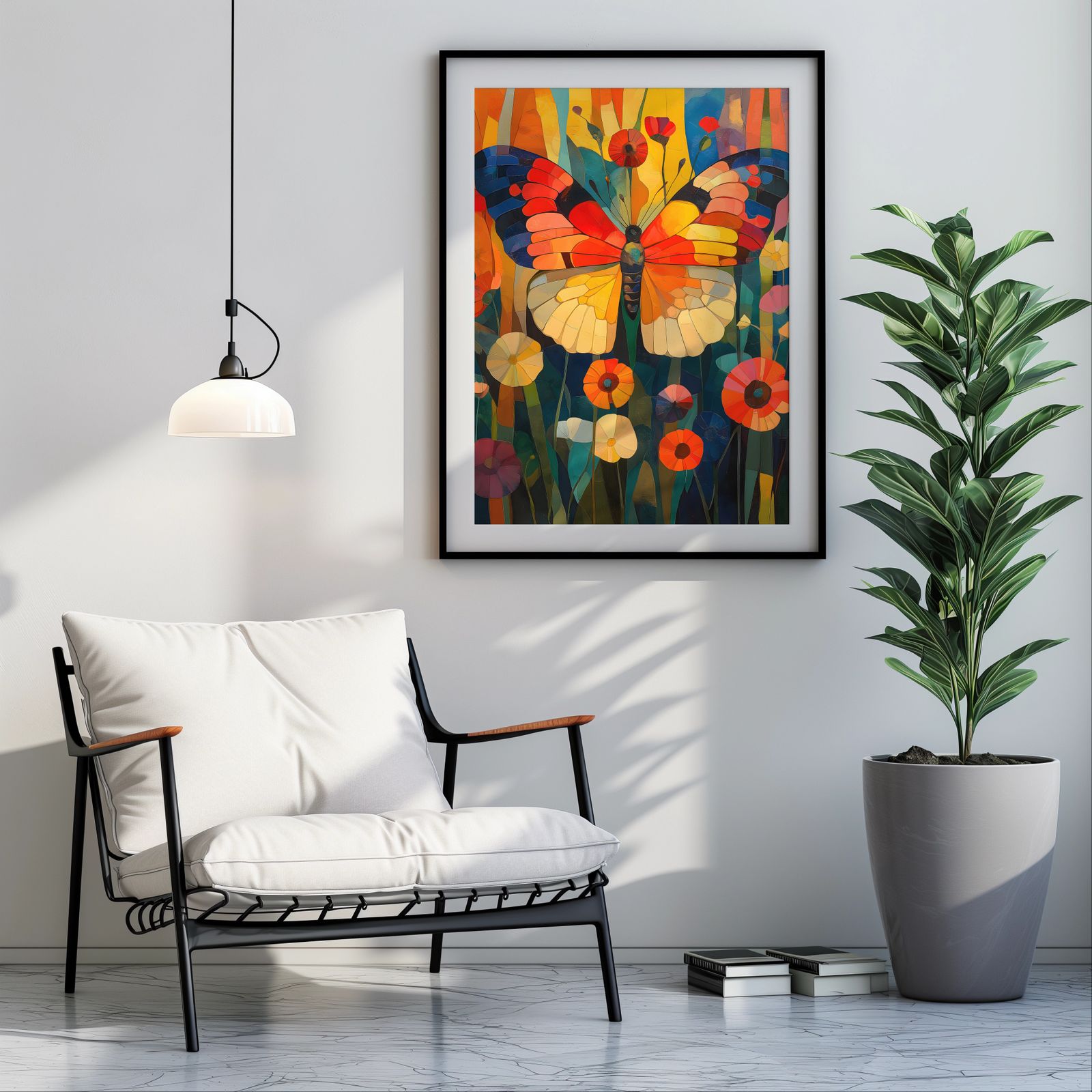 Floral Butterfly shown in a room — room mockup