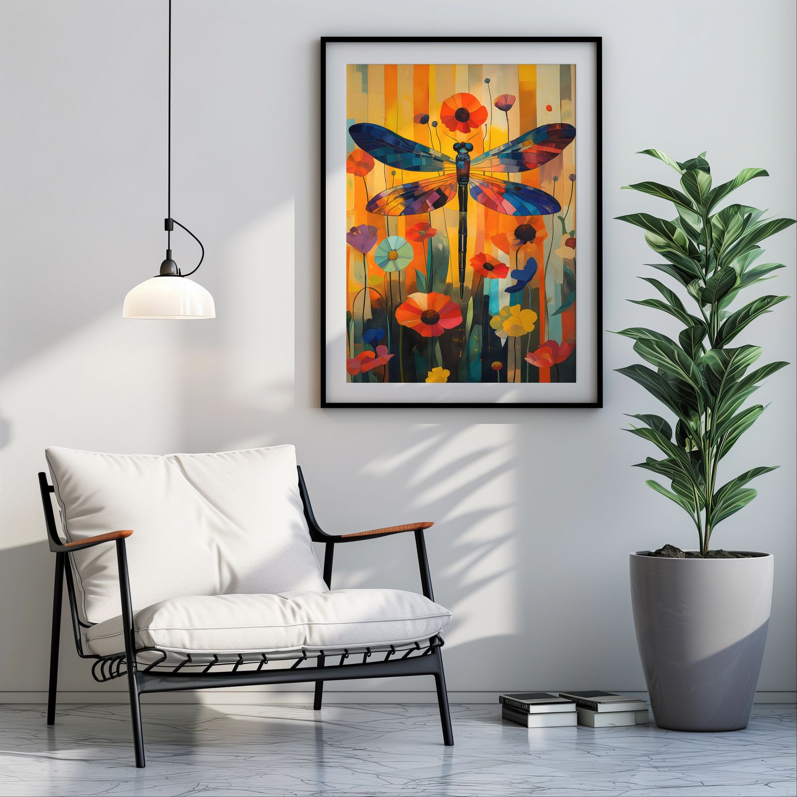 Floral Dragonfly shown in a room — room mockup