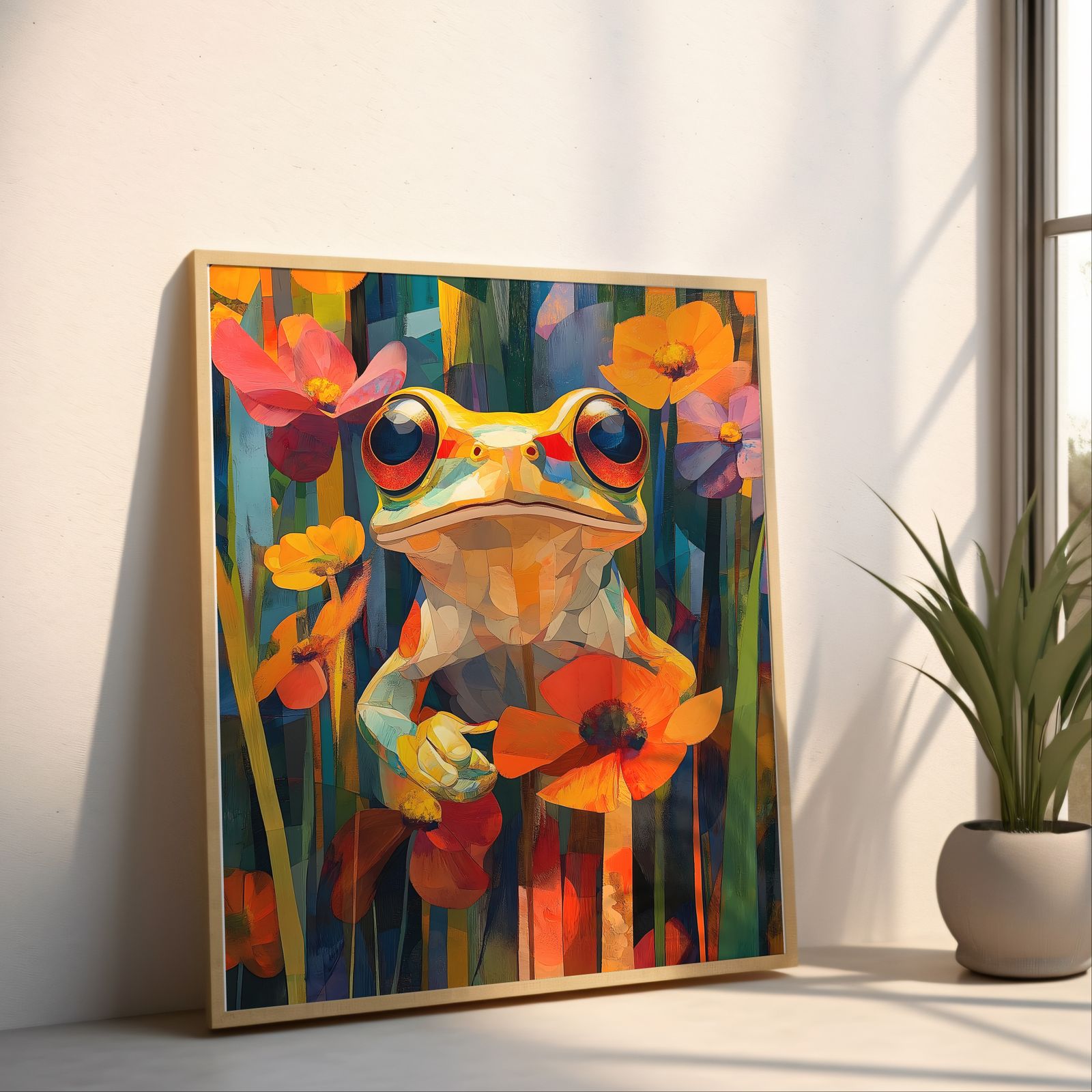 Floral Frog shown in a room — angled mockup