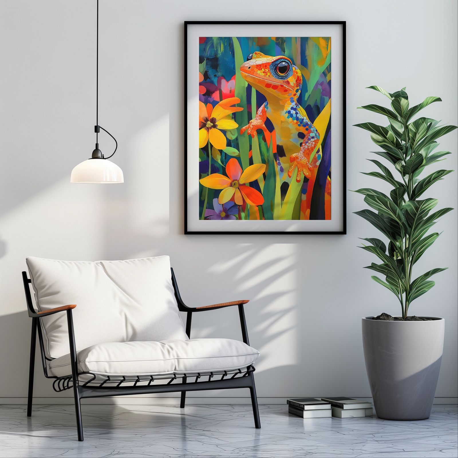 Floral Gecko shown in a room — room mockup