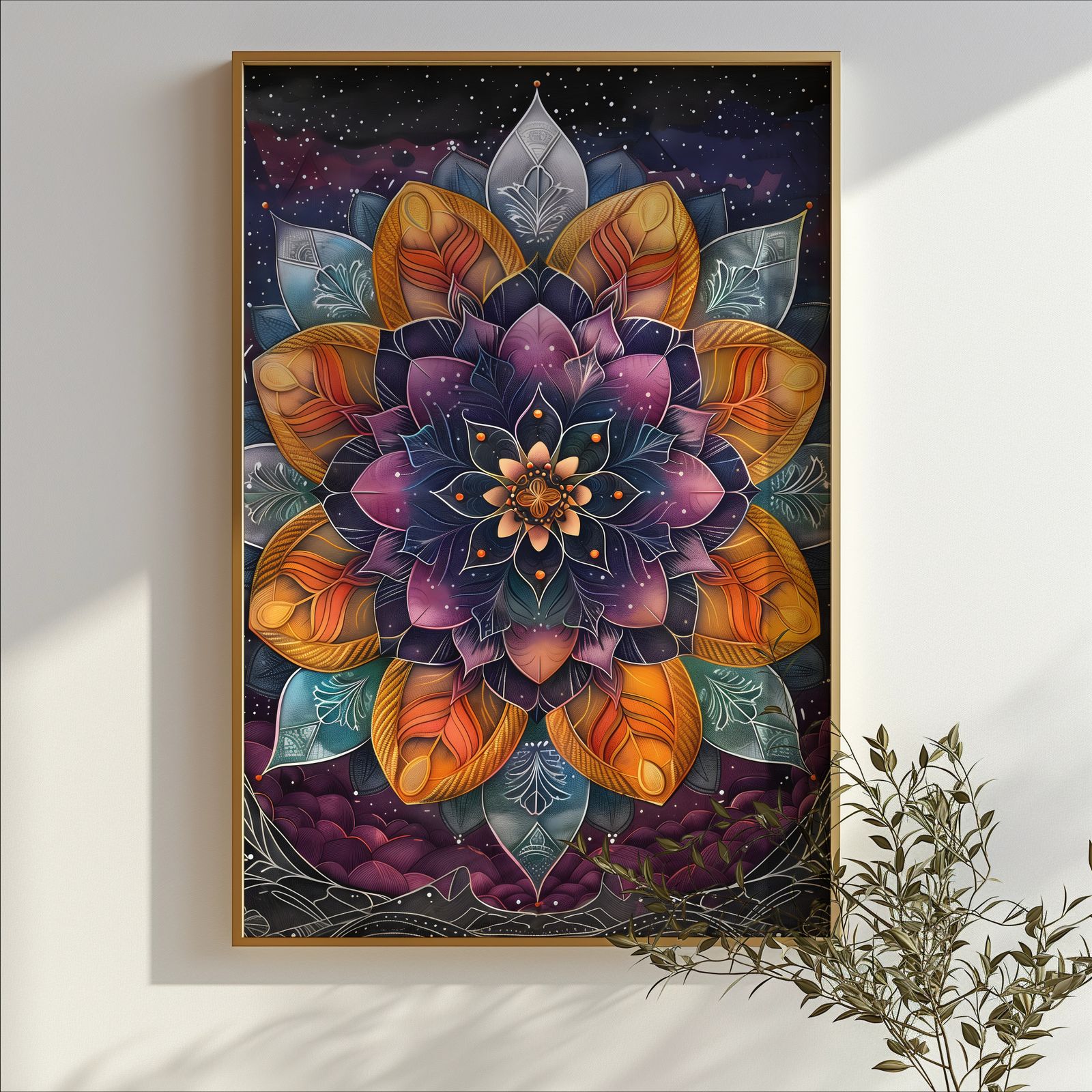Starry Mandala shown in a room — branch mockup