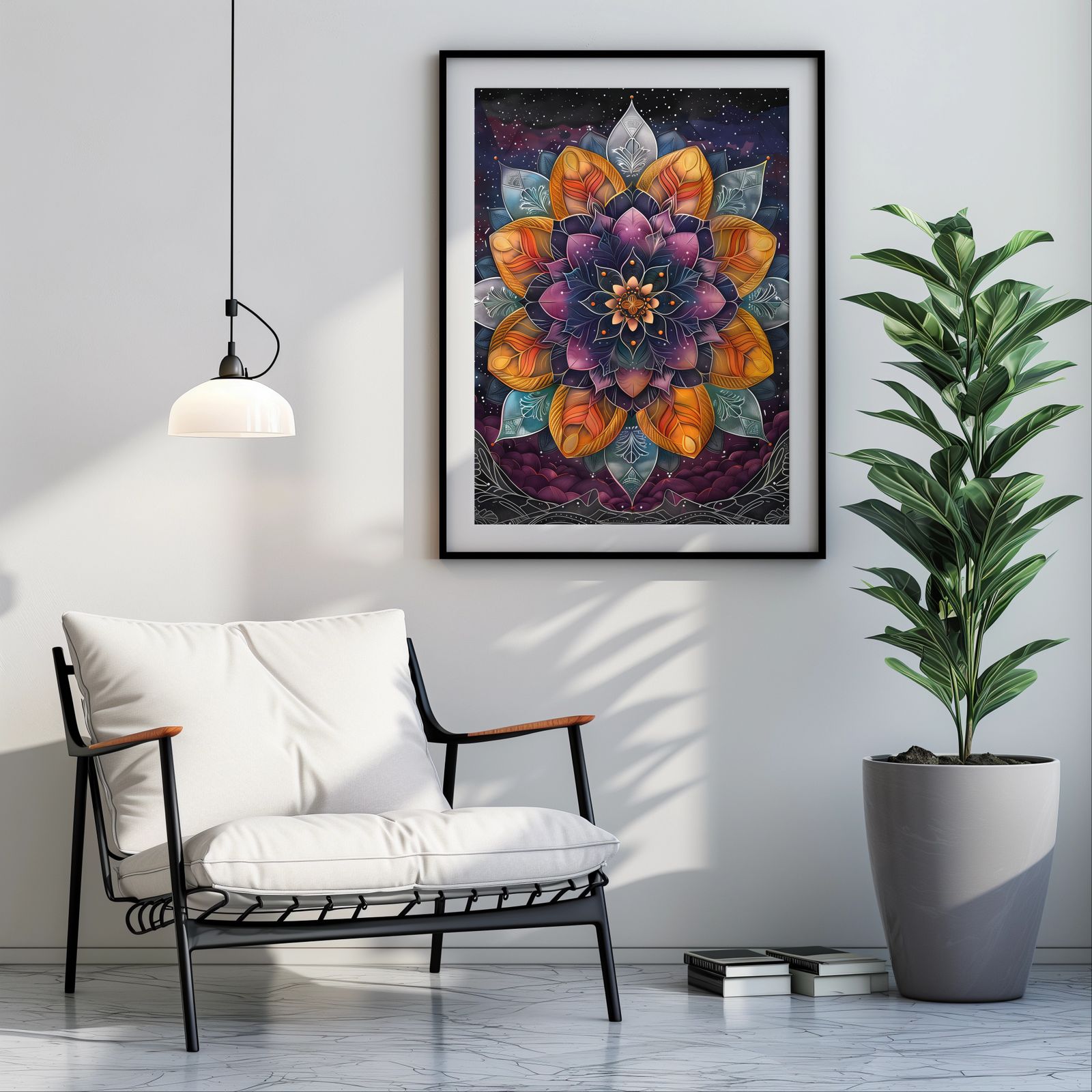 Starry Mandala shown in a room — room mockup