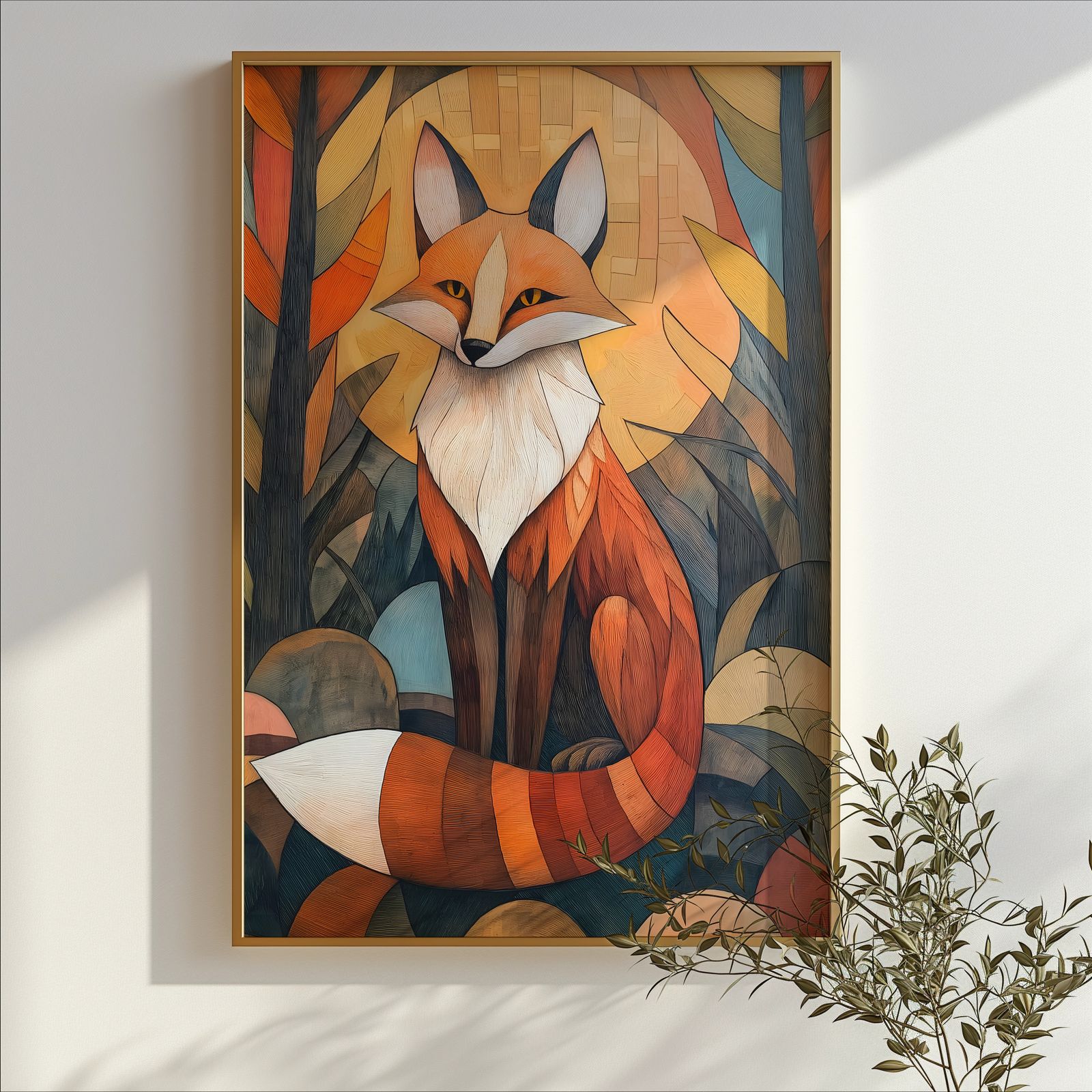 Fox at Dusk shown in a room — branch mockup