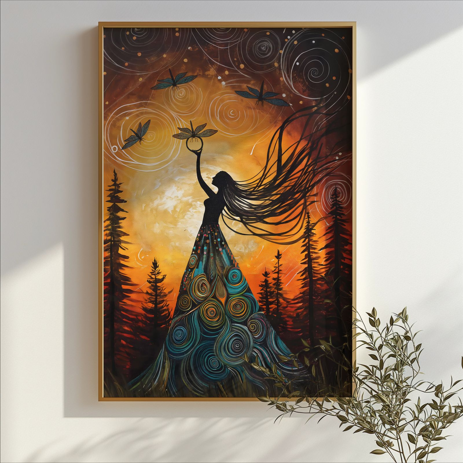 Gaia Dance with Dragonflies shown in a room — branch mockup