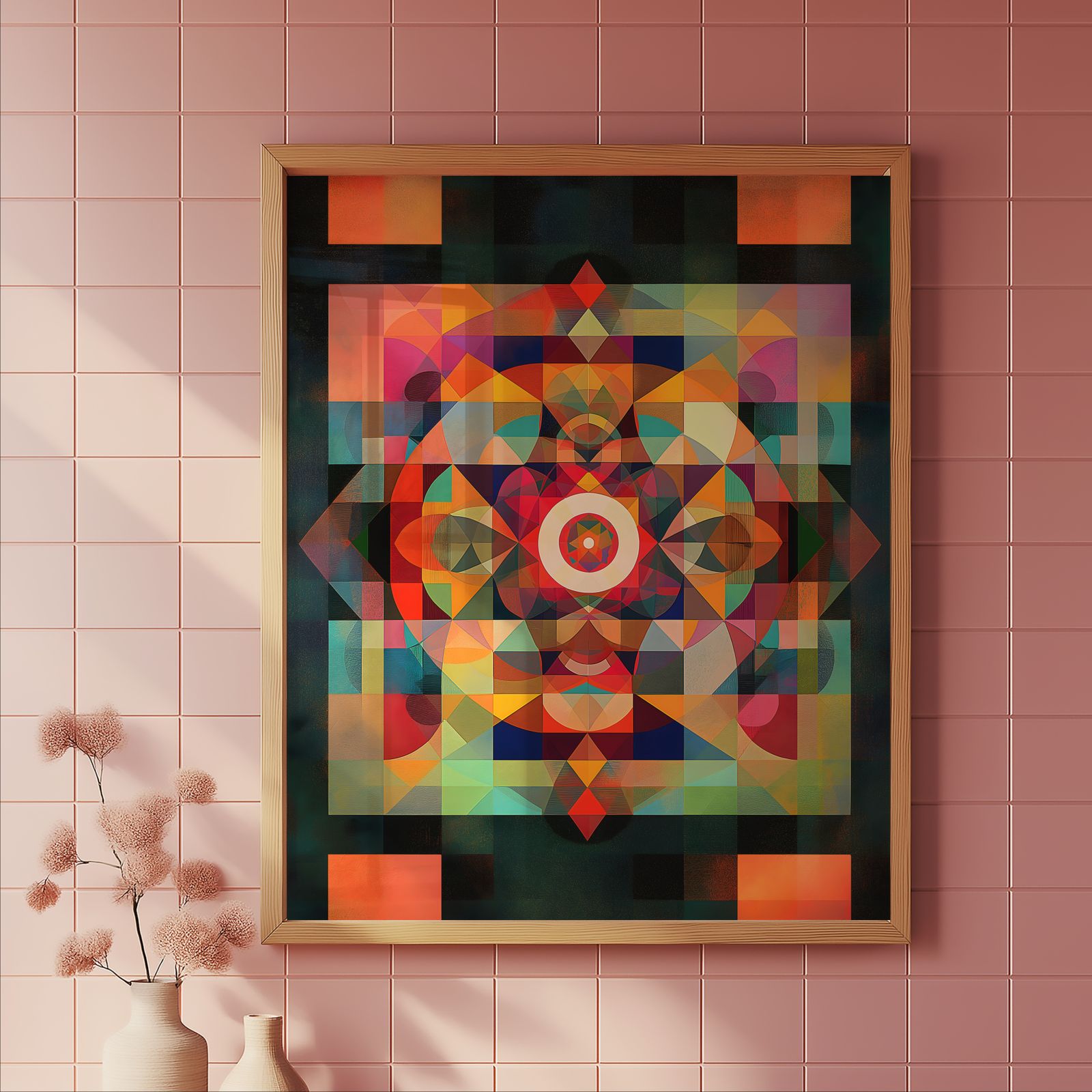 Geometric Mandala shown in a room — tile mockup