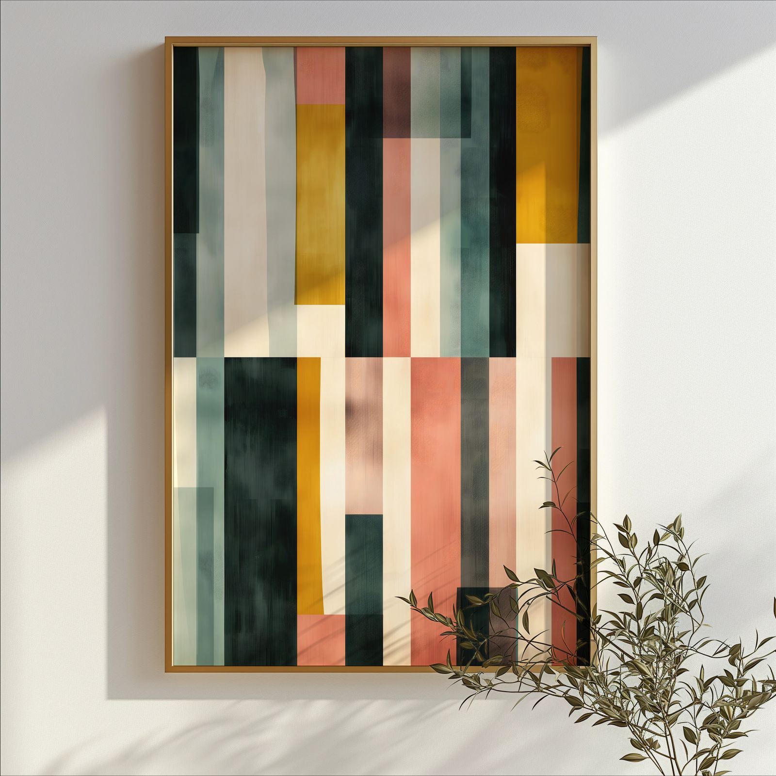 Geometry in Black and Gold shown in a room — branch mockup