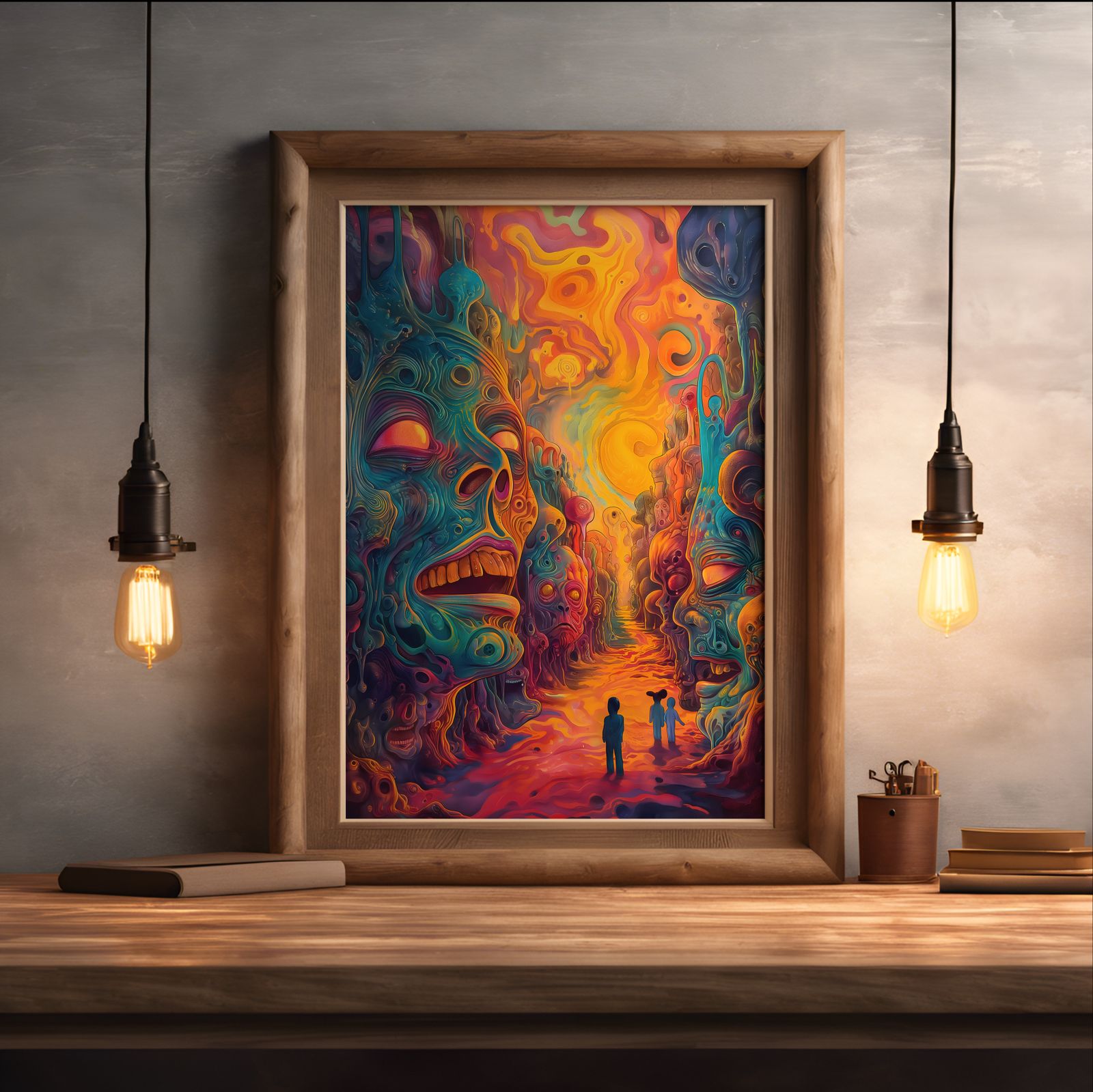 Giants Among Men shown in a room — desk mockup