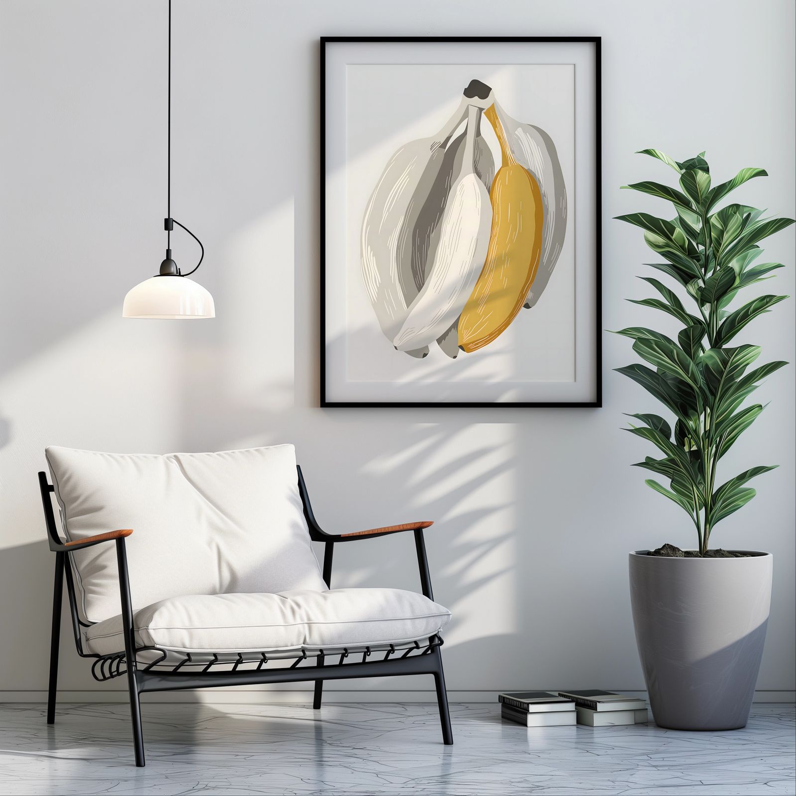 Grey Bananas shown in a room — room mockup
