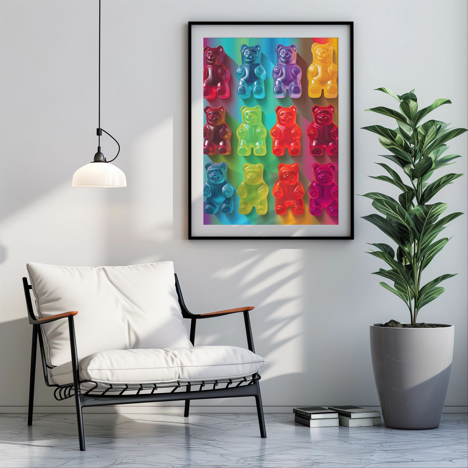 Gummy Bears shown in a room — room mockup