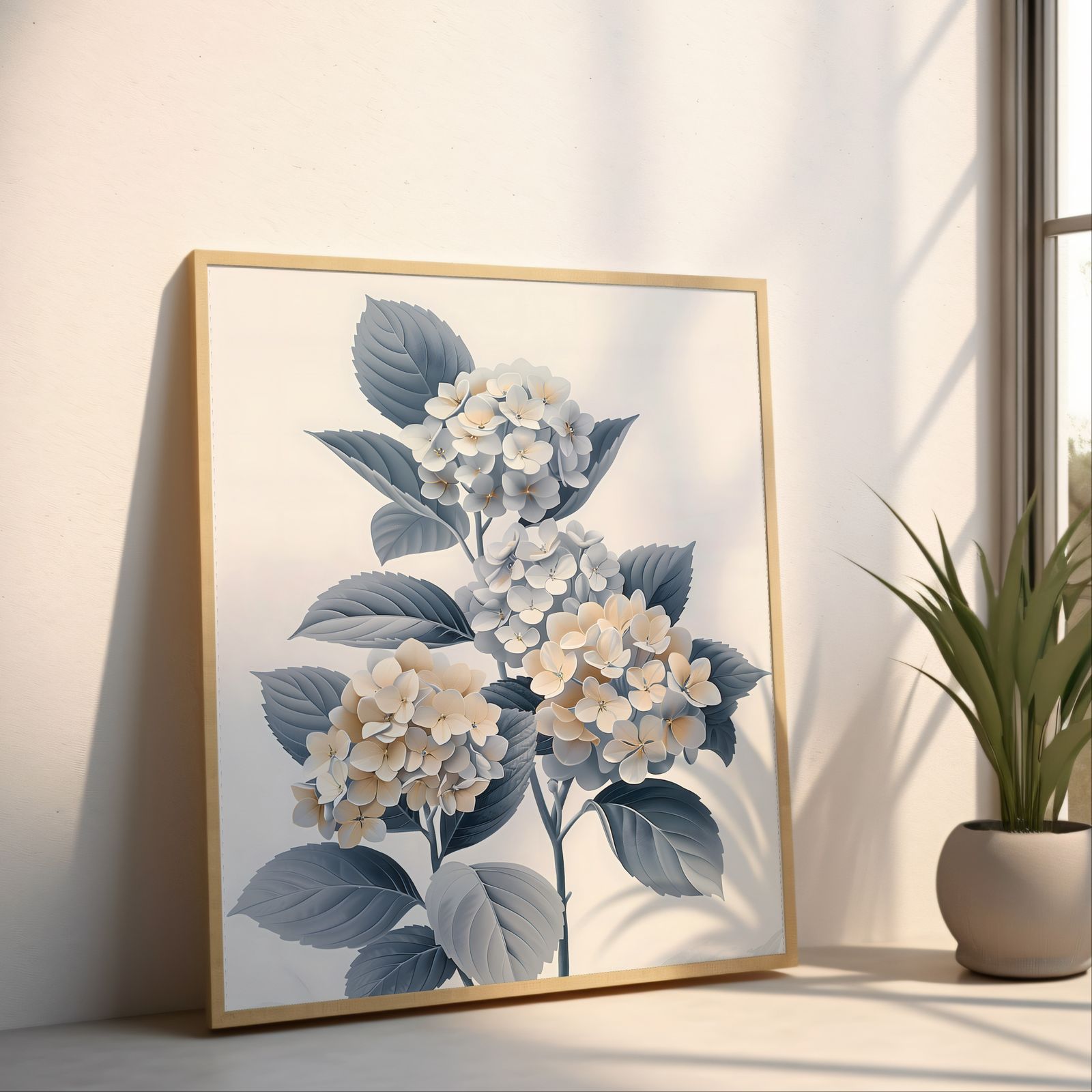 Hydrangea Blue shown in a room — angled mockup