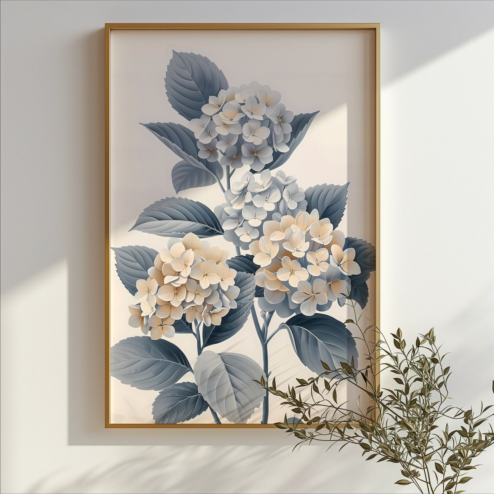 Hydrangea Blue shown in a room — branch mockup