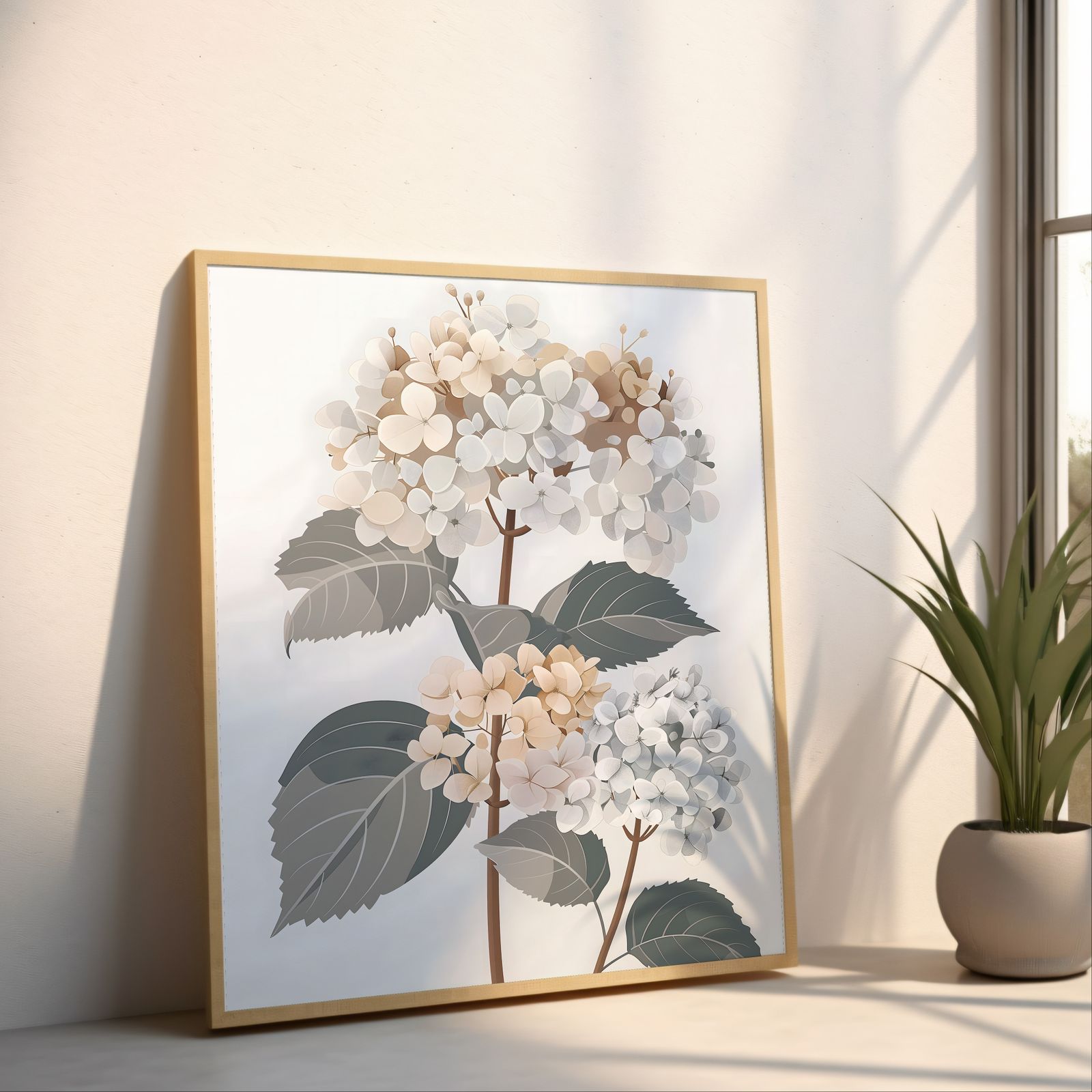 Hydrangea Brown shown in a room — angled mockup