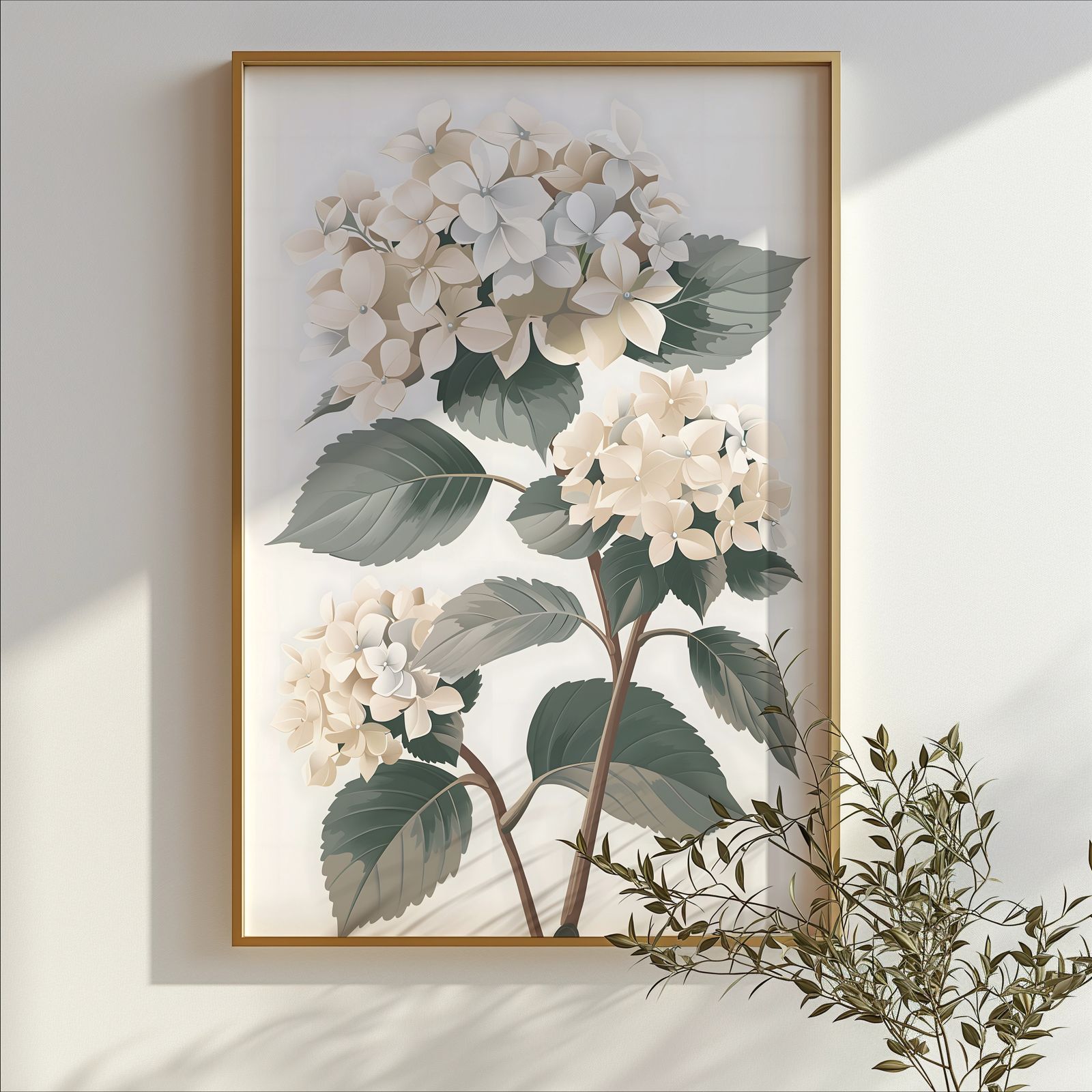 Hydrangea Green shown in a room — branch mockup