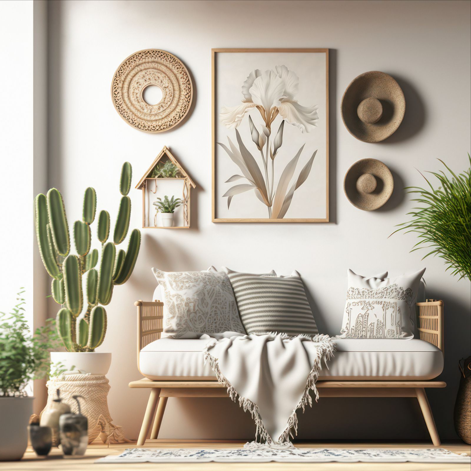 Iris Brown shown in a room — boho mockup
